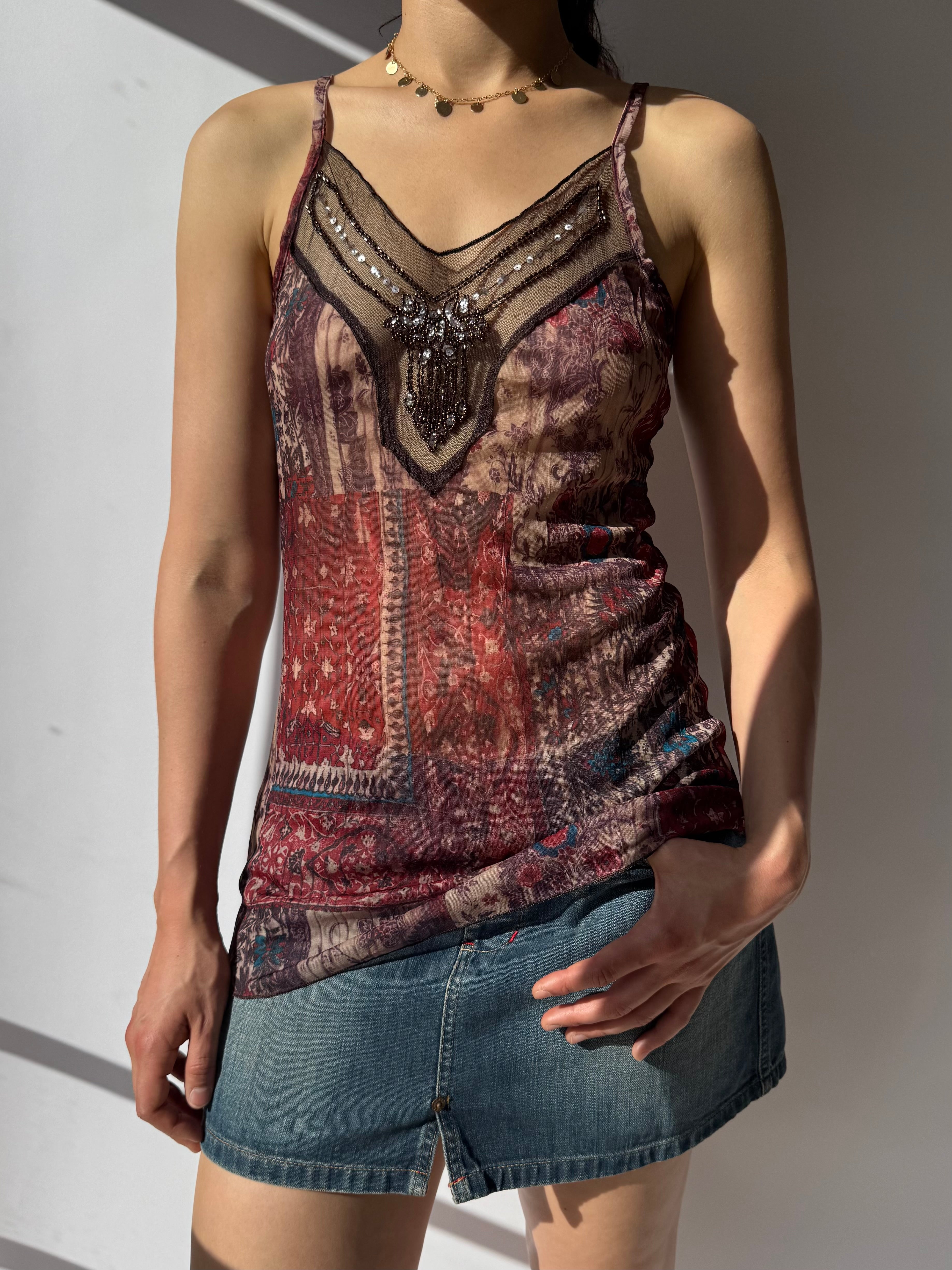 טופ בהדפס פייזלי (S-M)