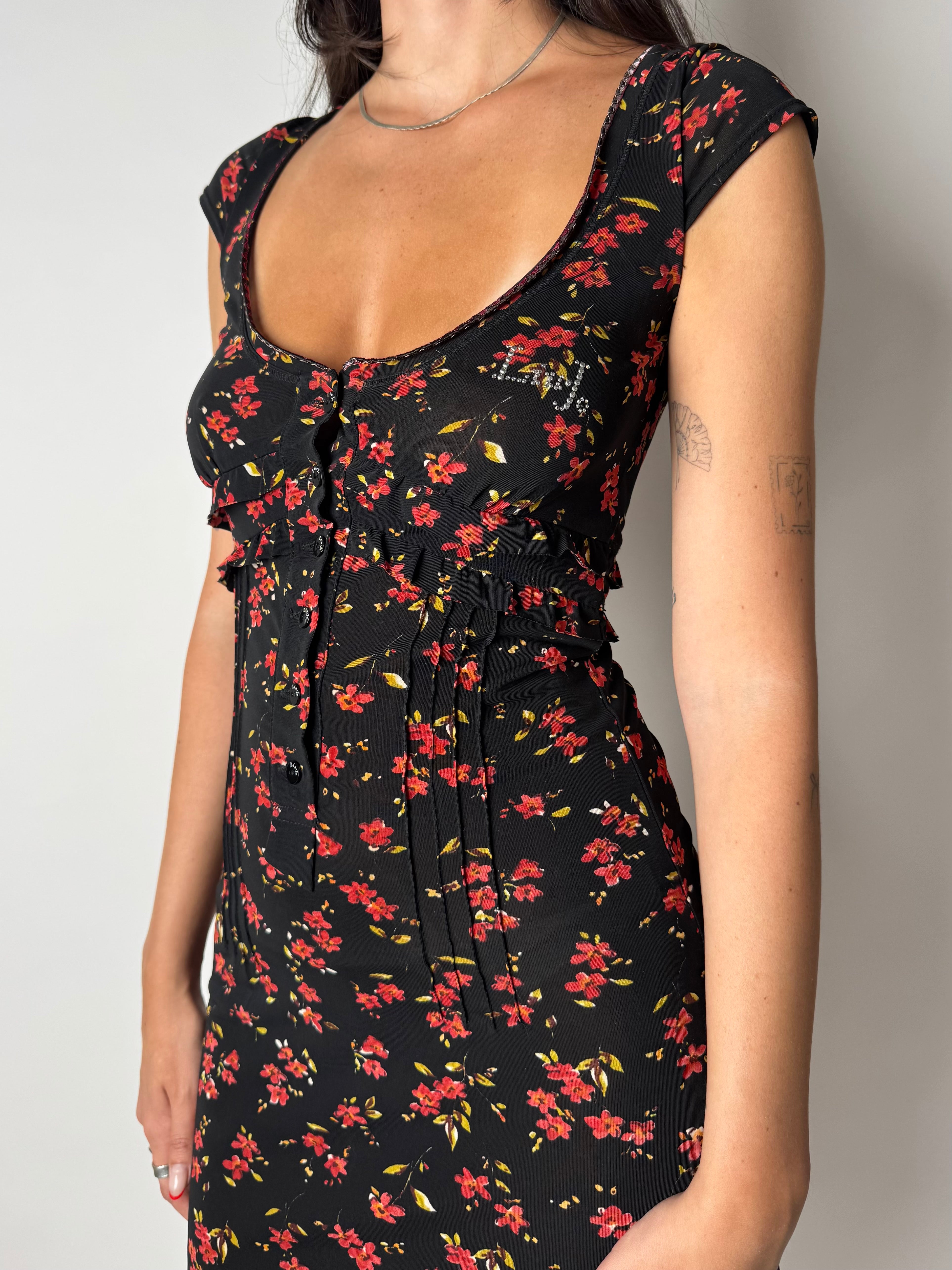 שמלת מיני בהדפס פרחוני (S)