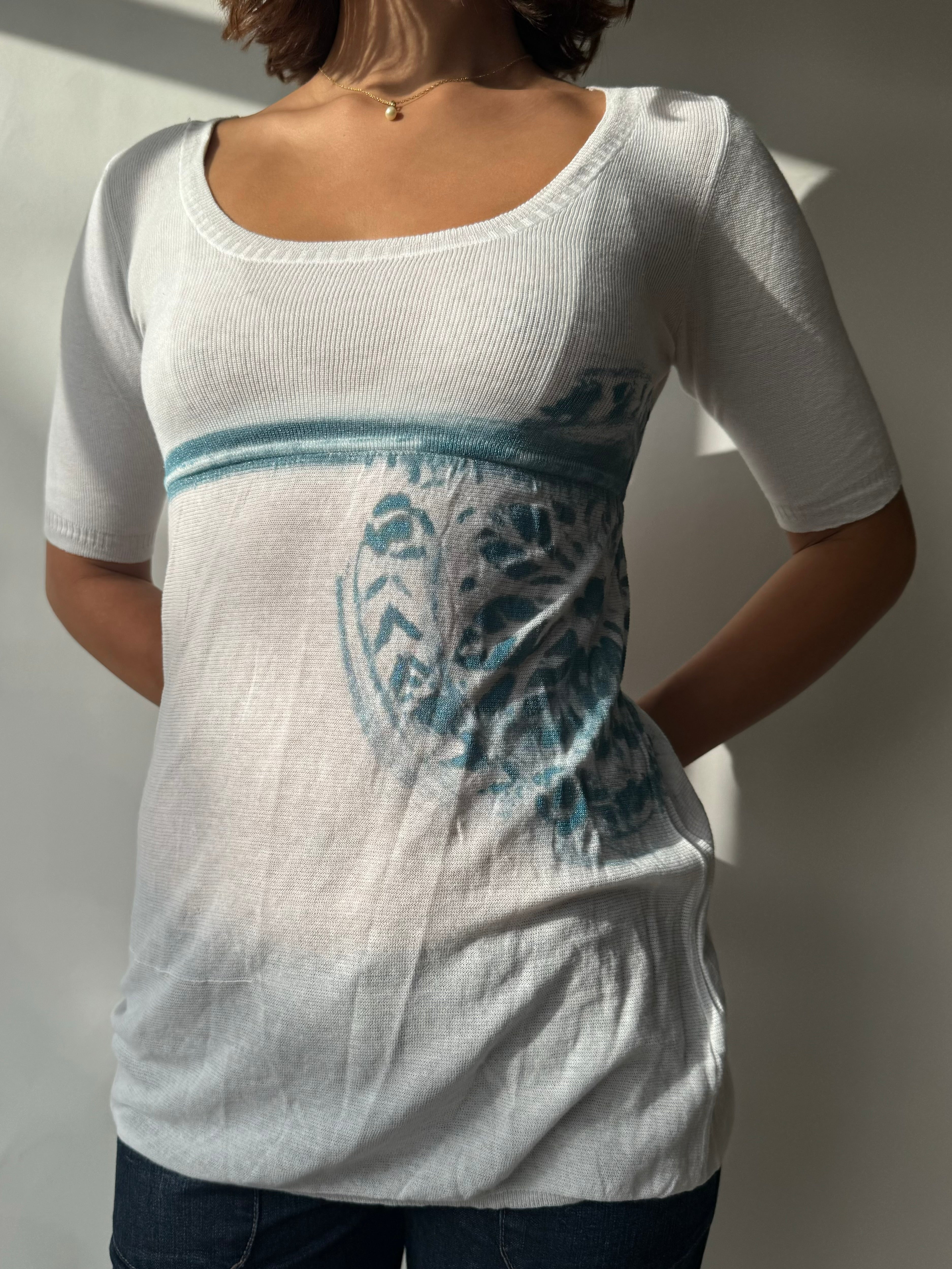 טוניקה לבנה עם הדפס (M)