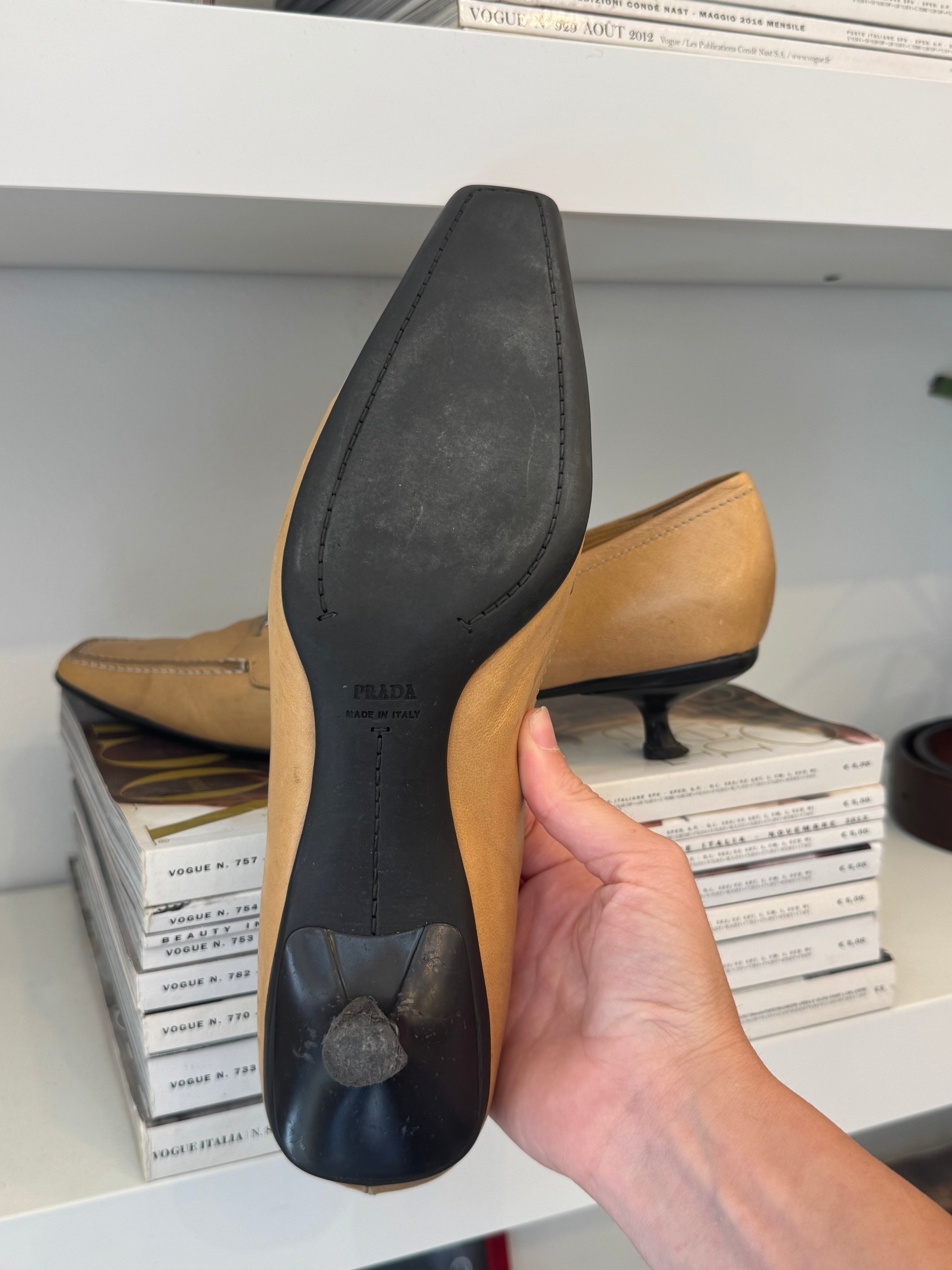 נעלי עקב מעור Prada (39.5)