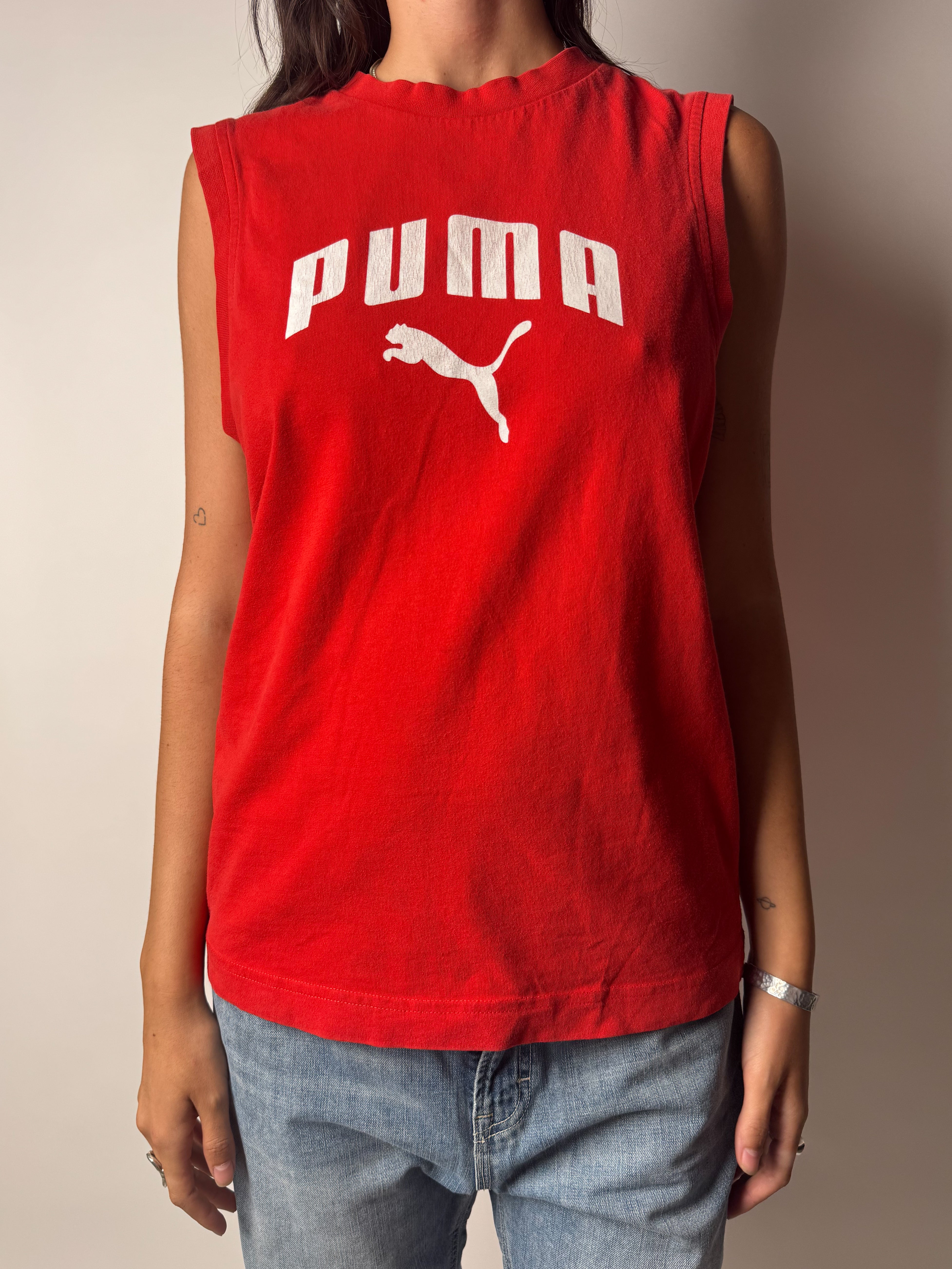 גופיית לוגו אדומה Puma (M)