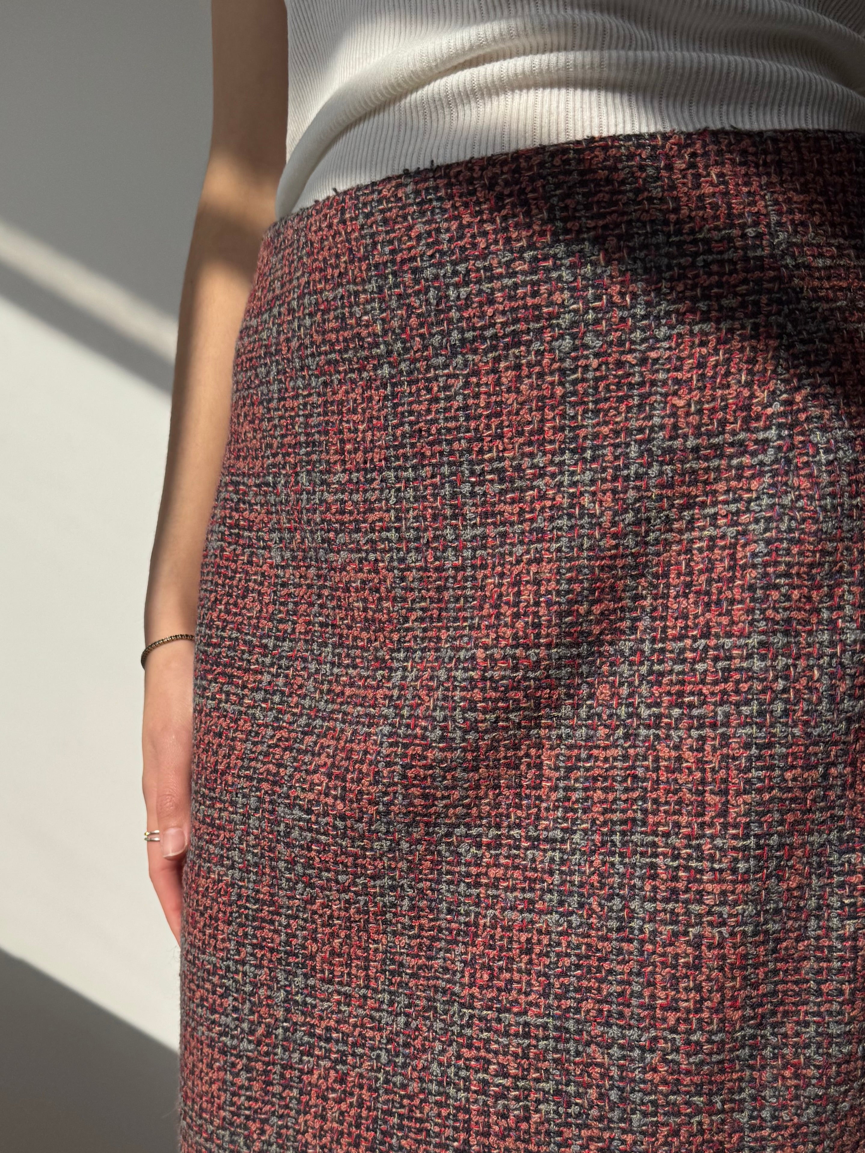 חצאית מידי מבד טוויד (36)