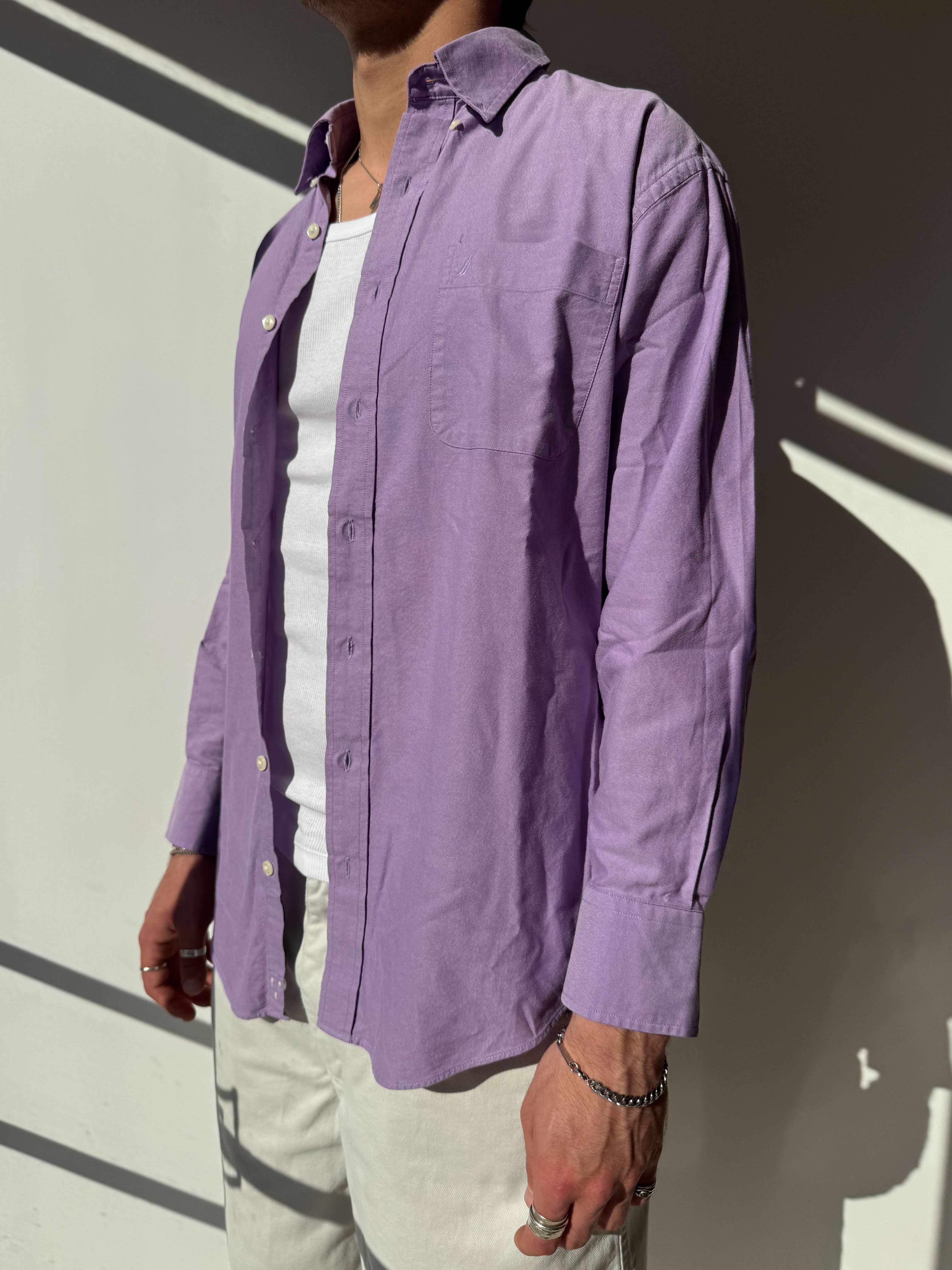 חולצה מכופתרת סגולה Nautica (M)