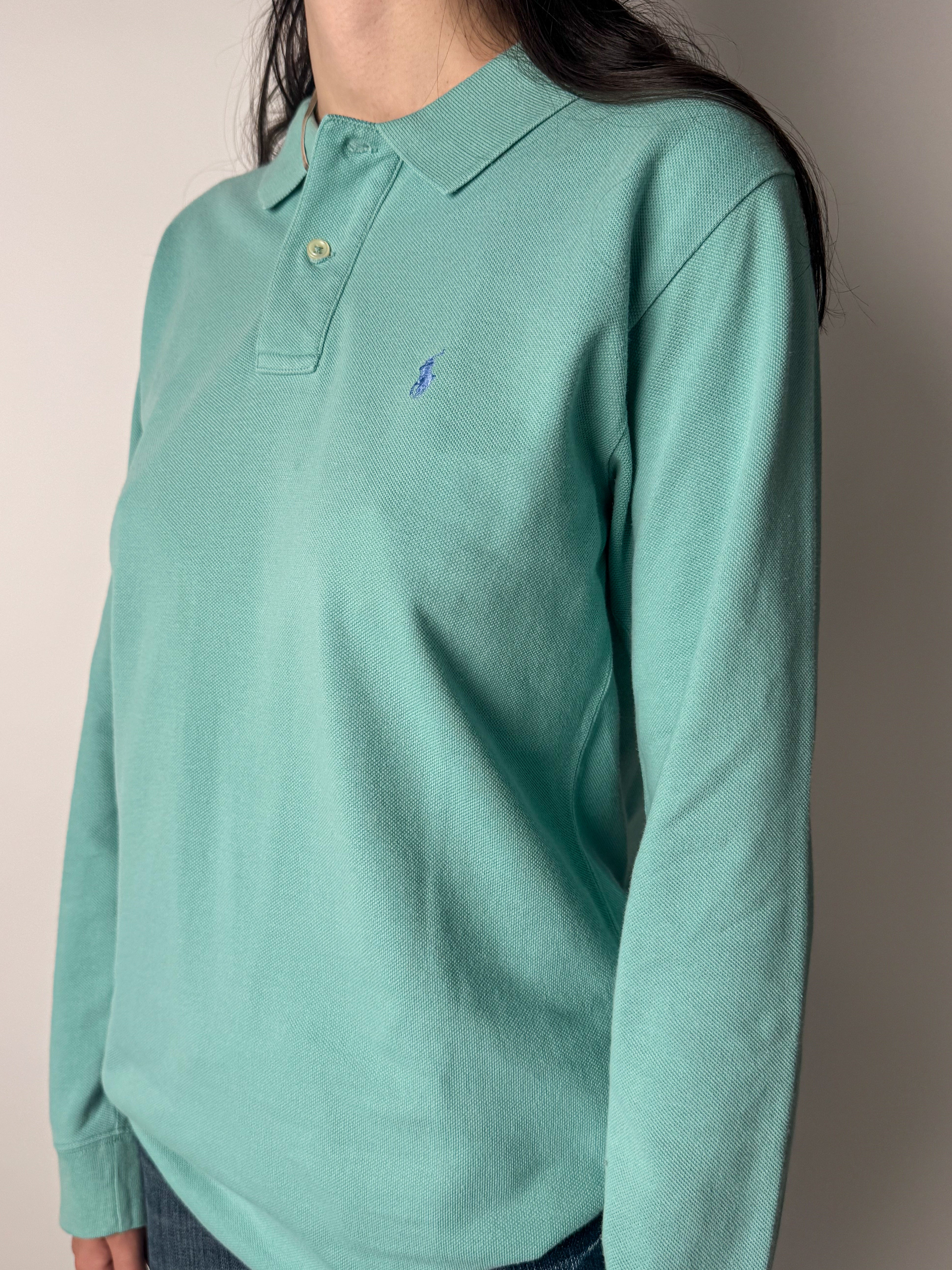 חולצת פולו ארוכה טורקיז (L) Polo Ralph Lauren