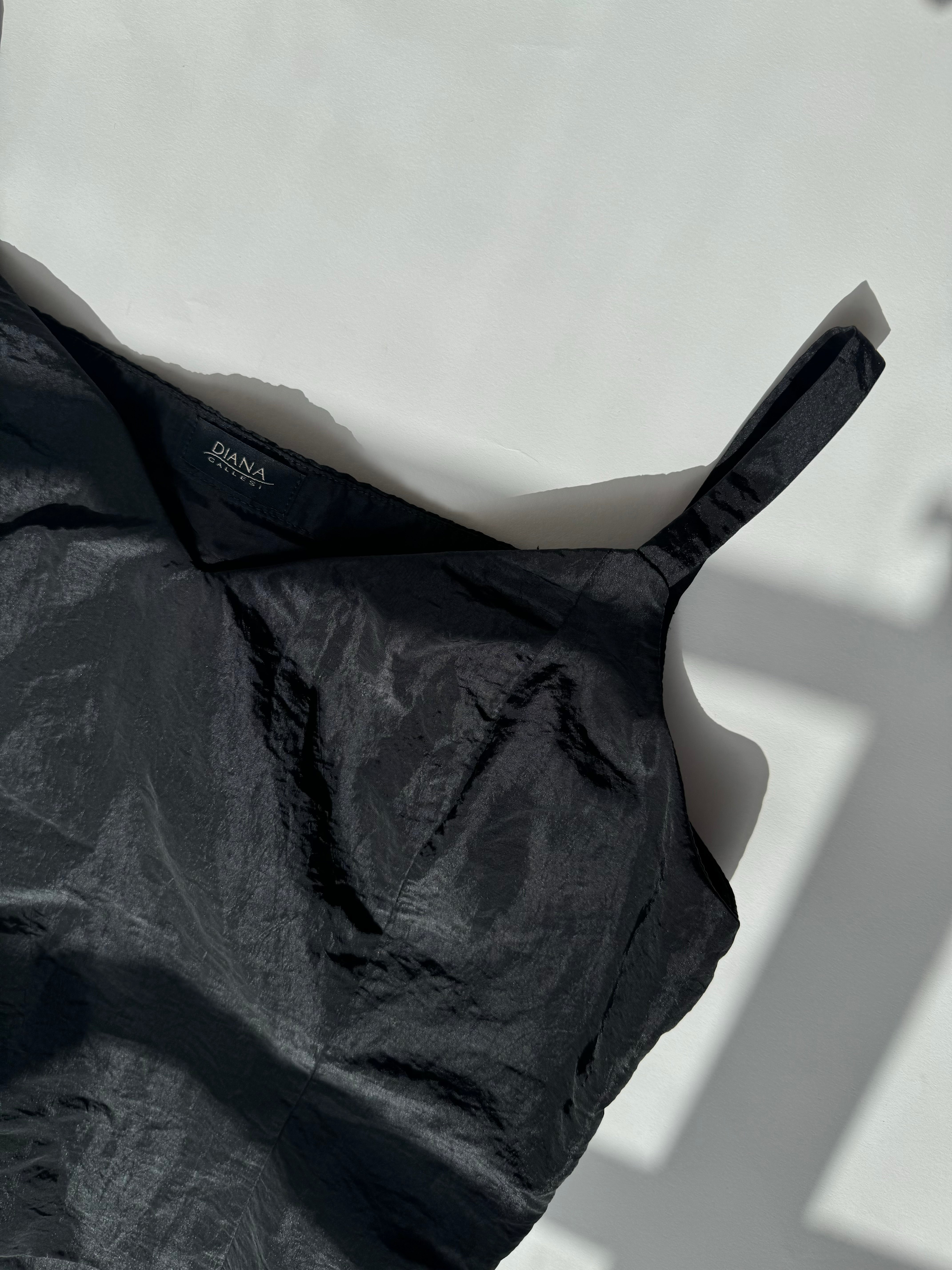 גופיה מבריקה שחורה (L)