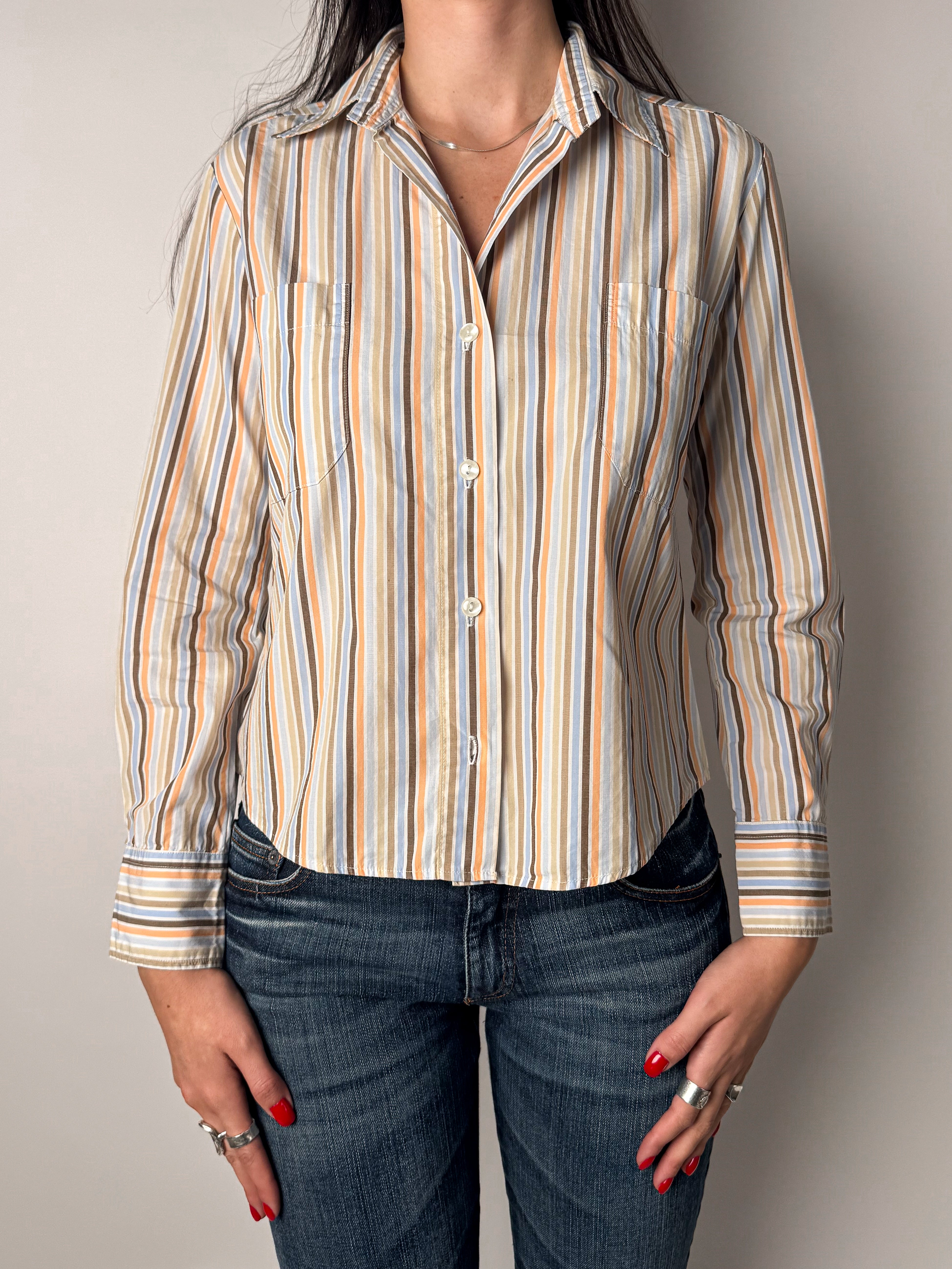 חולצת פסים מכופתרת (S)