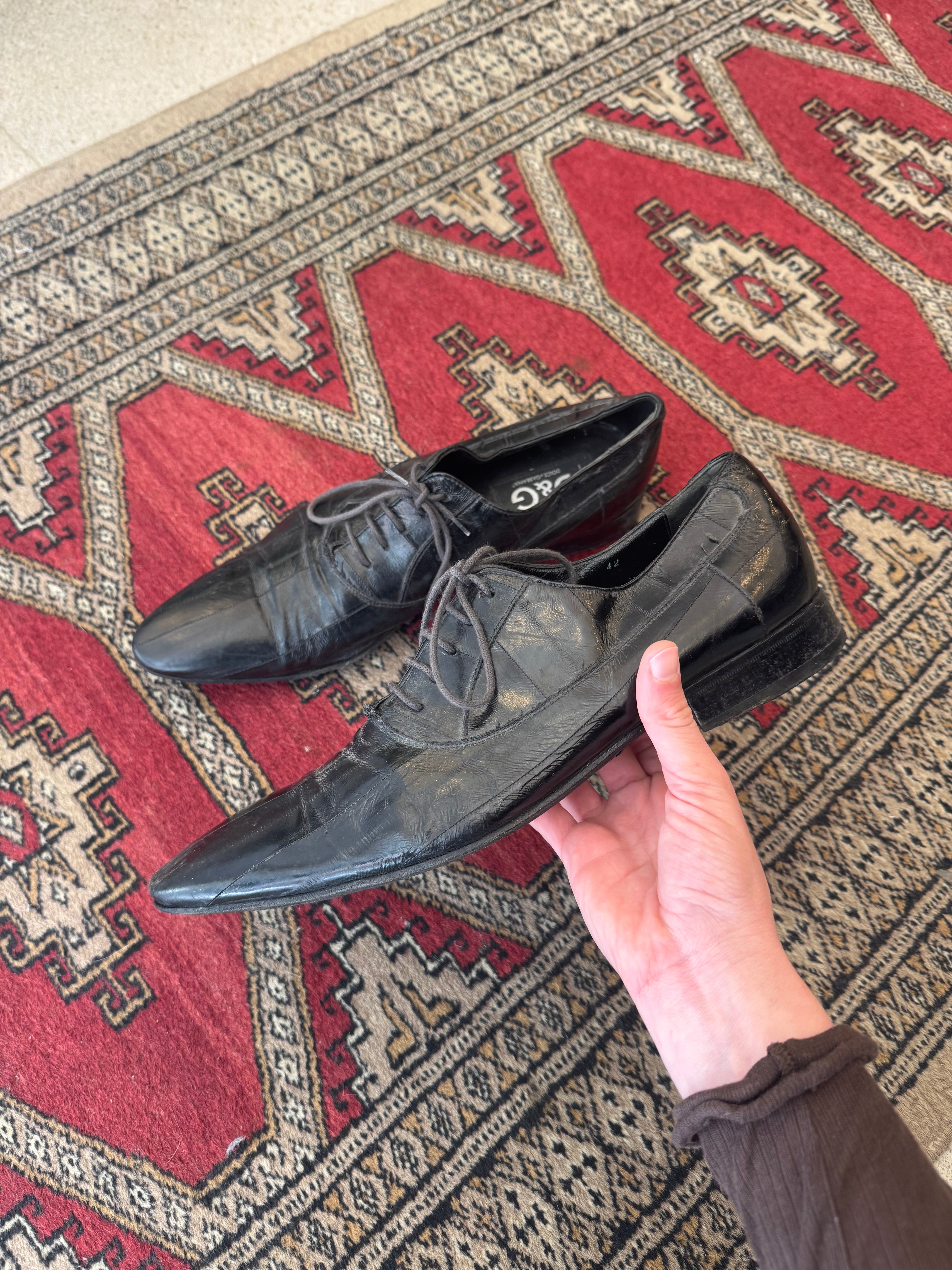 נעלי אוקספורד מעור מנוחש Dolce & Gabbana (42)