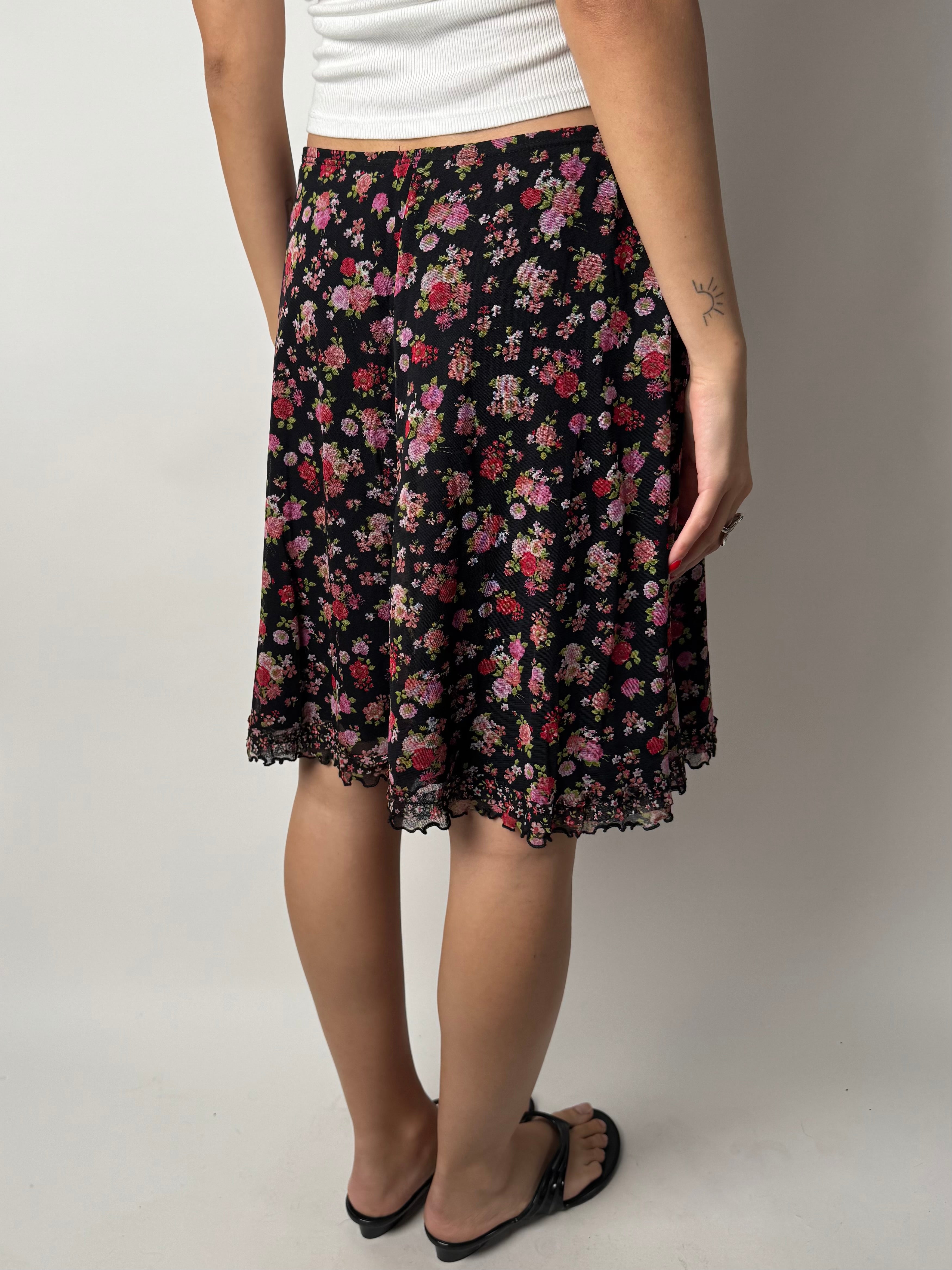 חצאית מידי פרחונית (36-38)