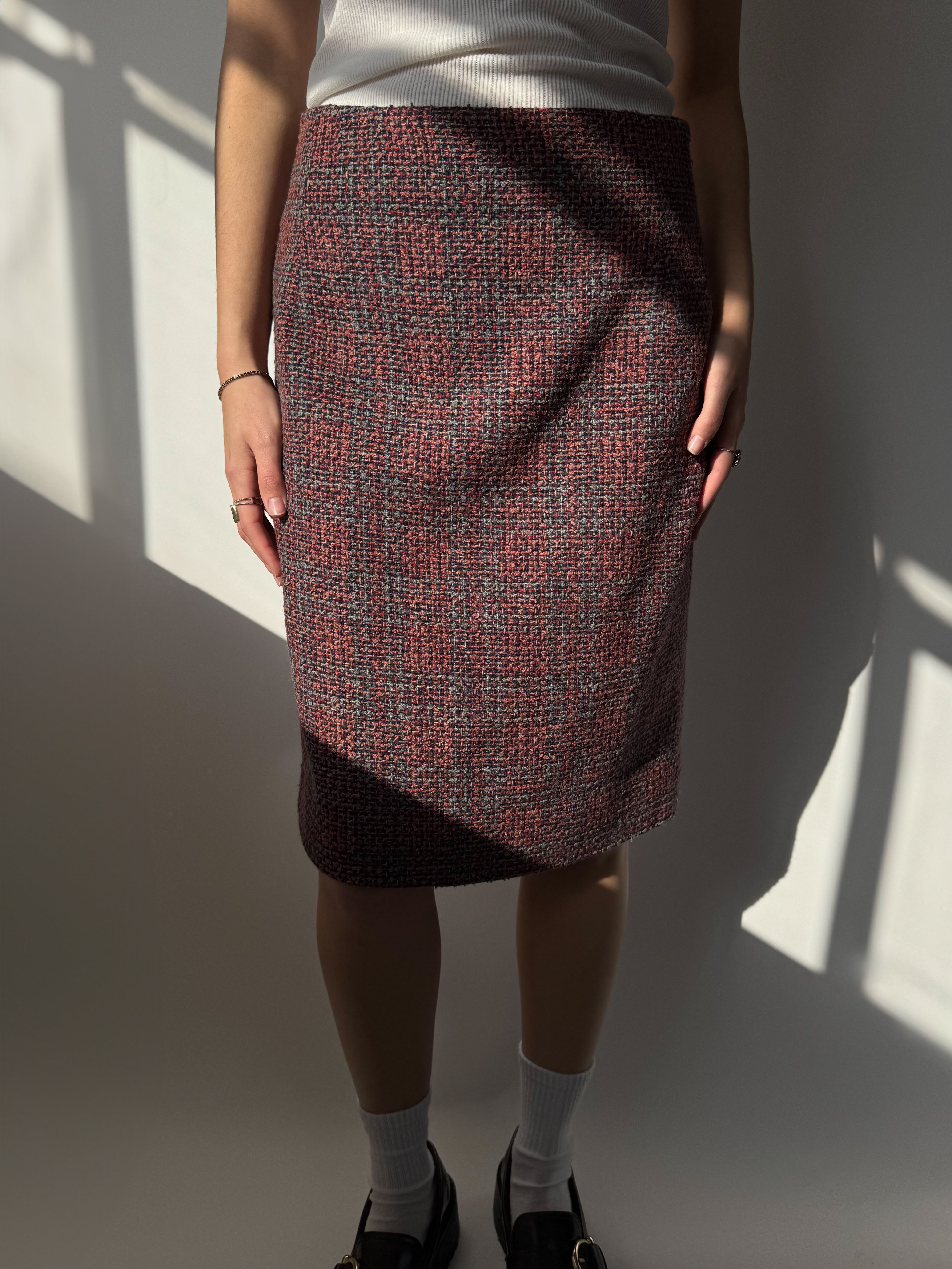 חצאית מידי מבד טוויד (36)