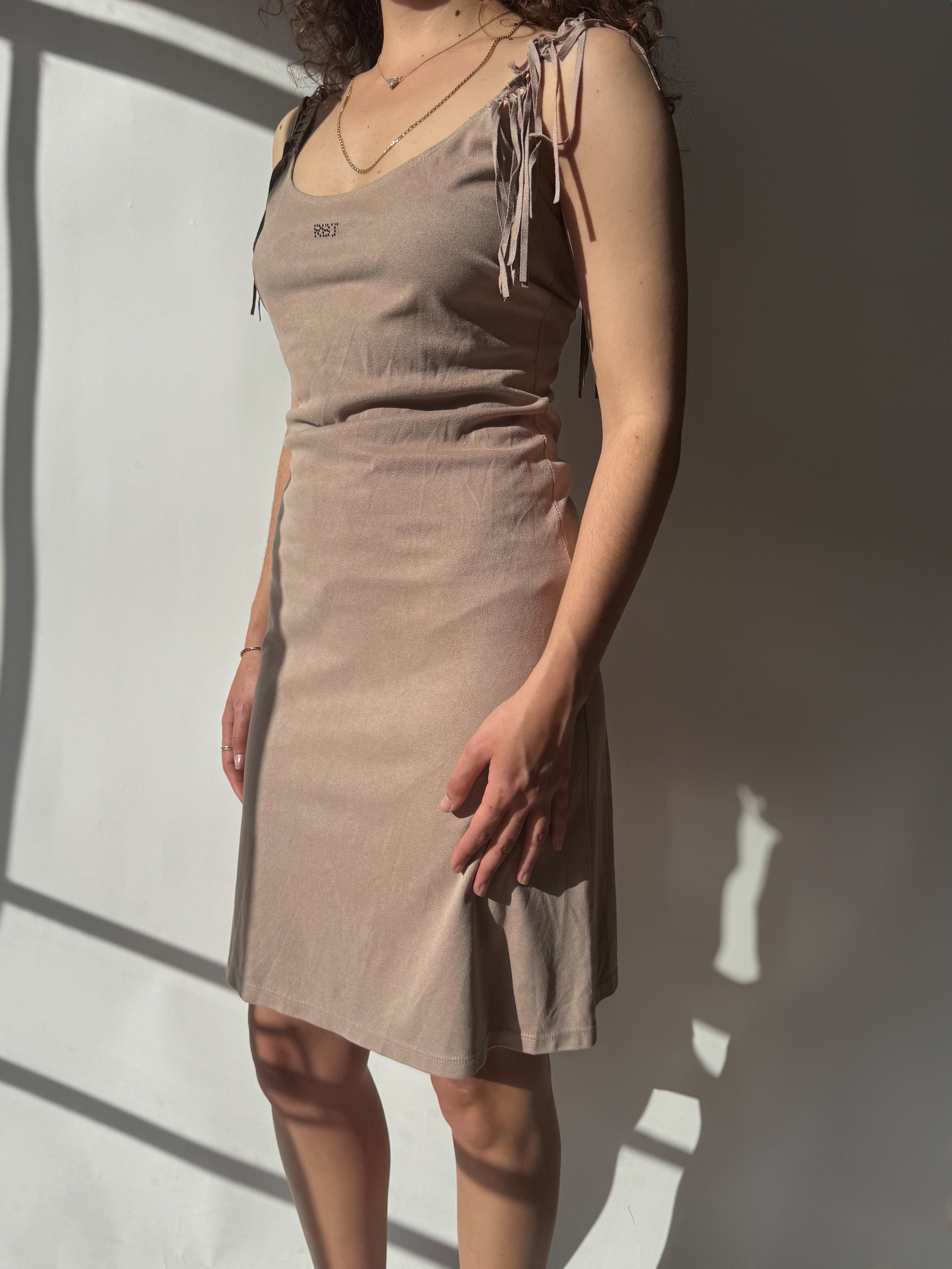 שמלת מיני דמויית זמש Roccobarocco (S)