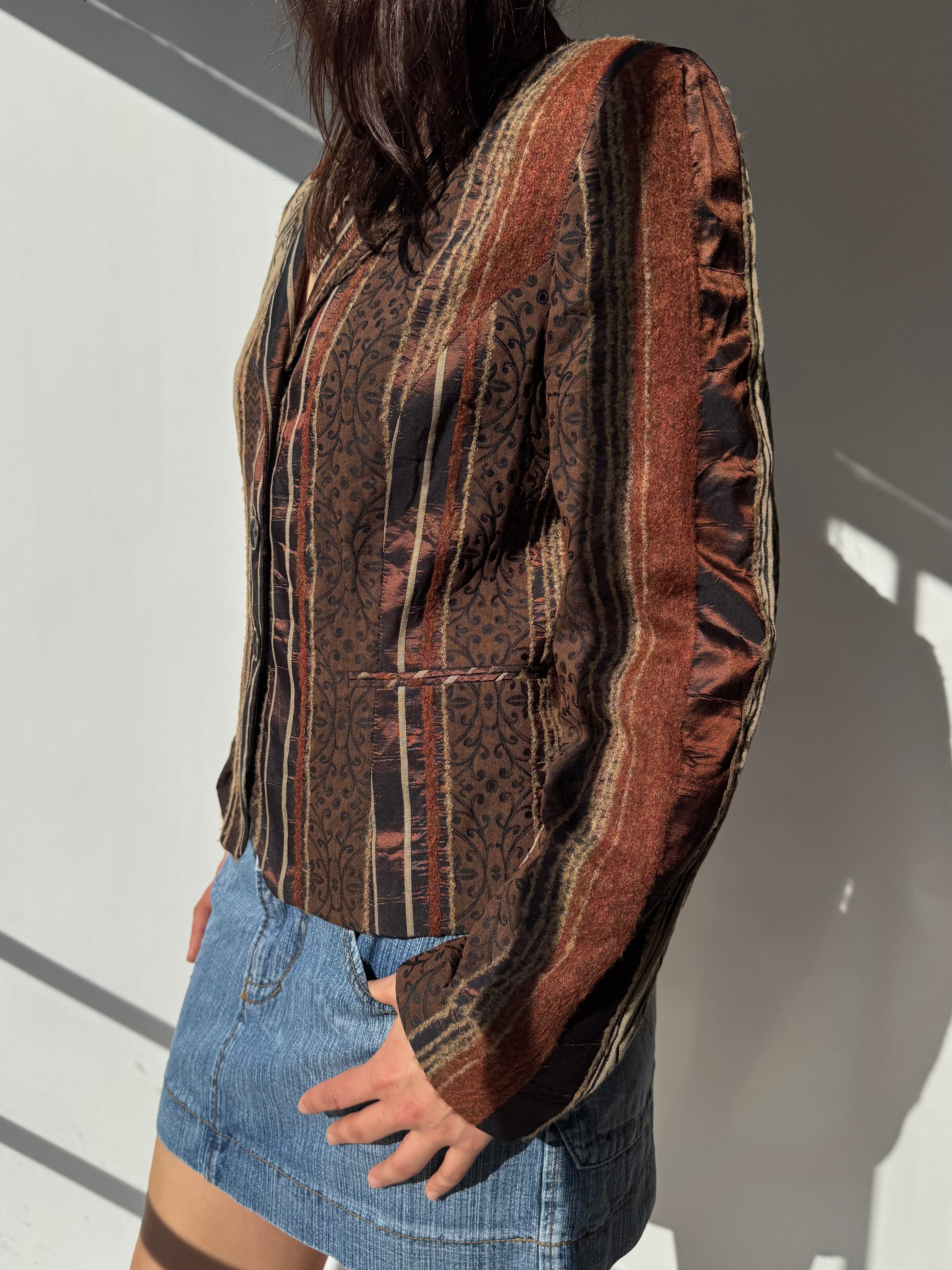 בלייזר פסים אתני (M)