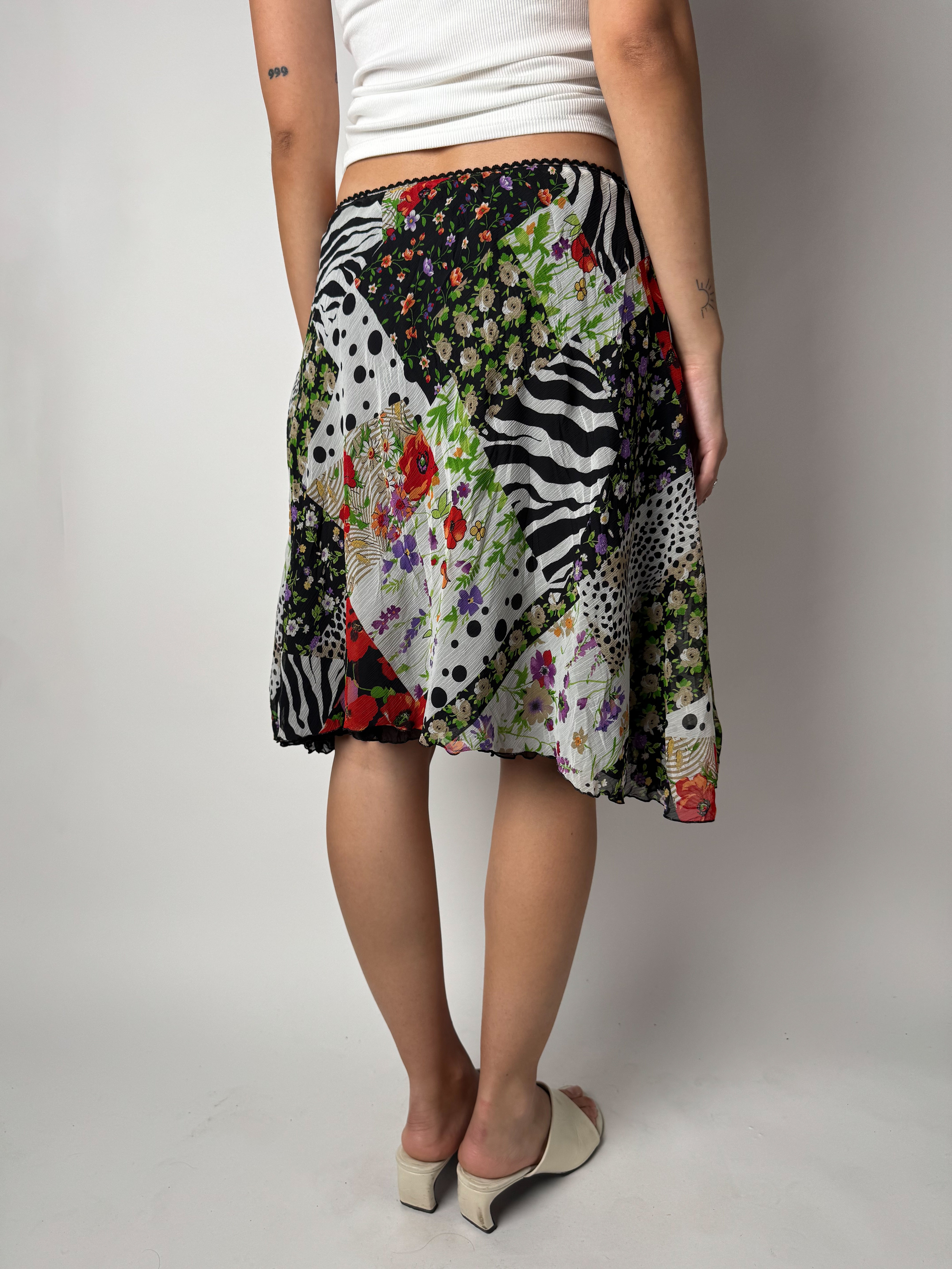 חצאית מידי שיפון בהדפס (36)