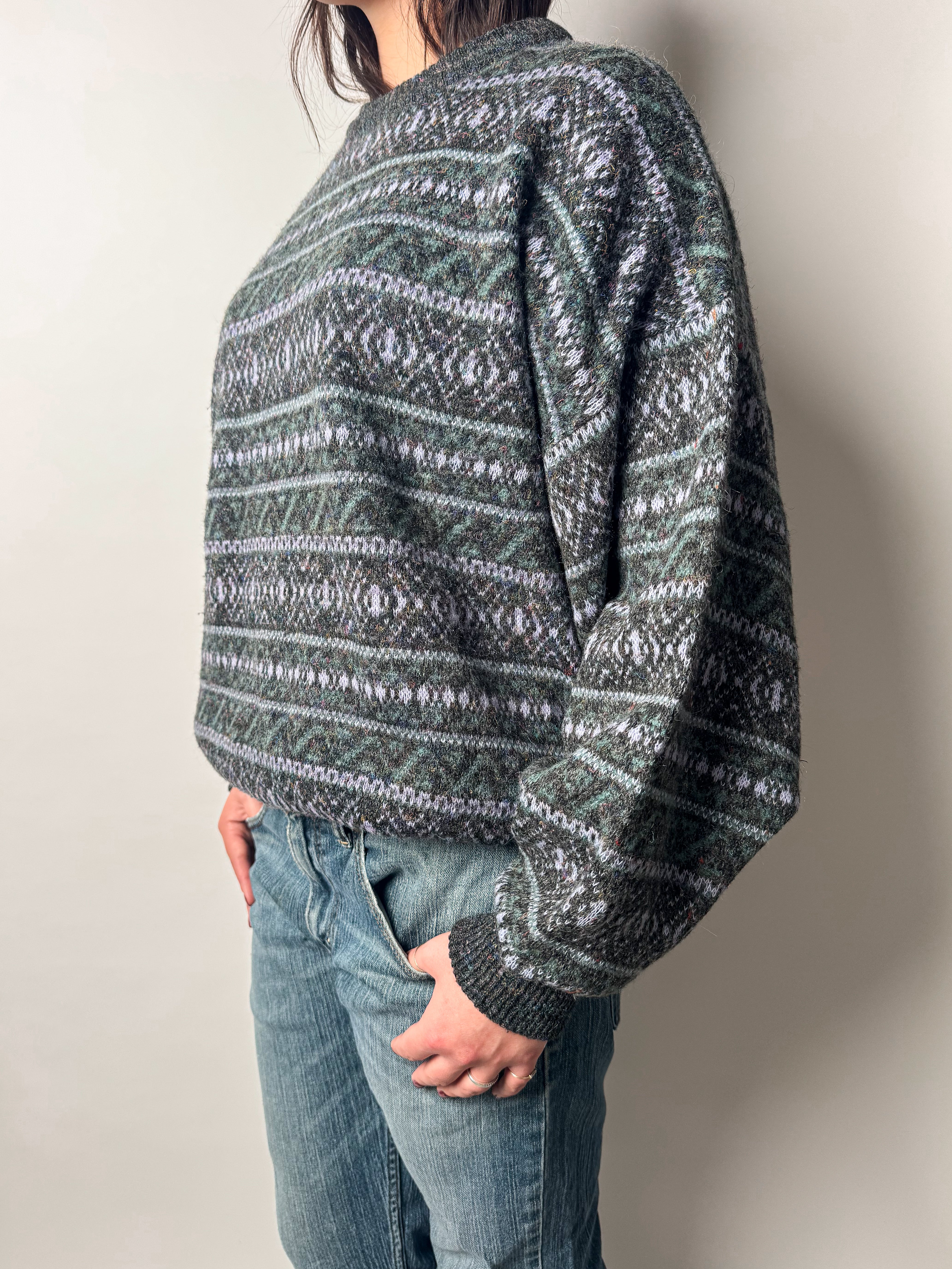 סריג צמר גיאומטרי (L)