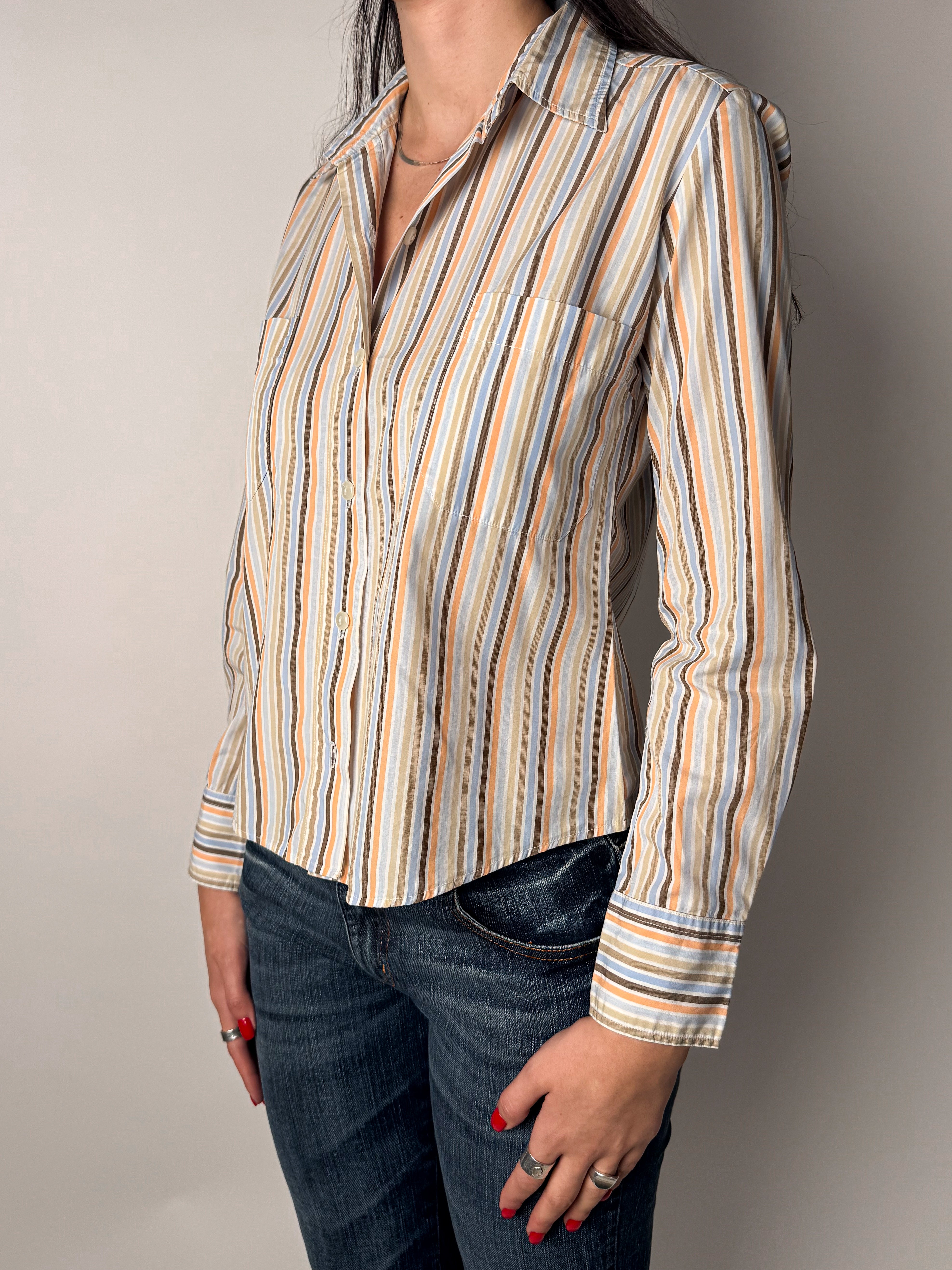 חולצת פסים מכופתרת (S)