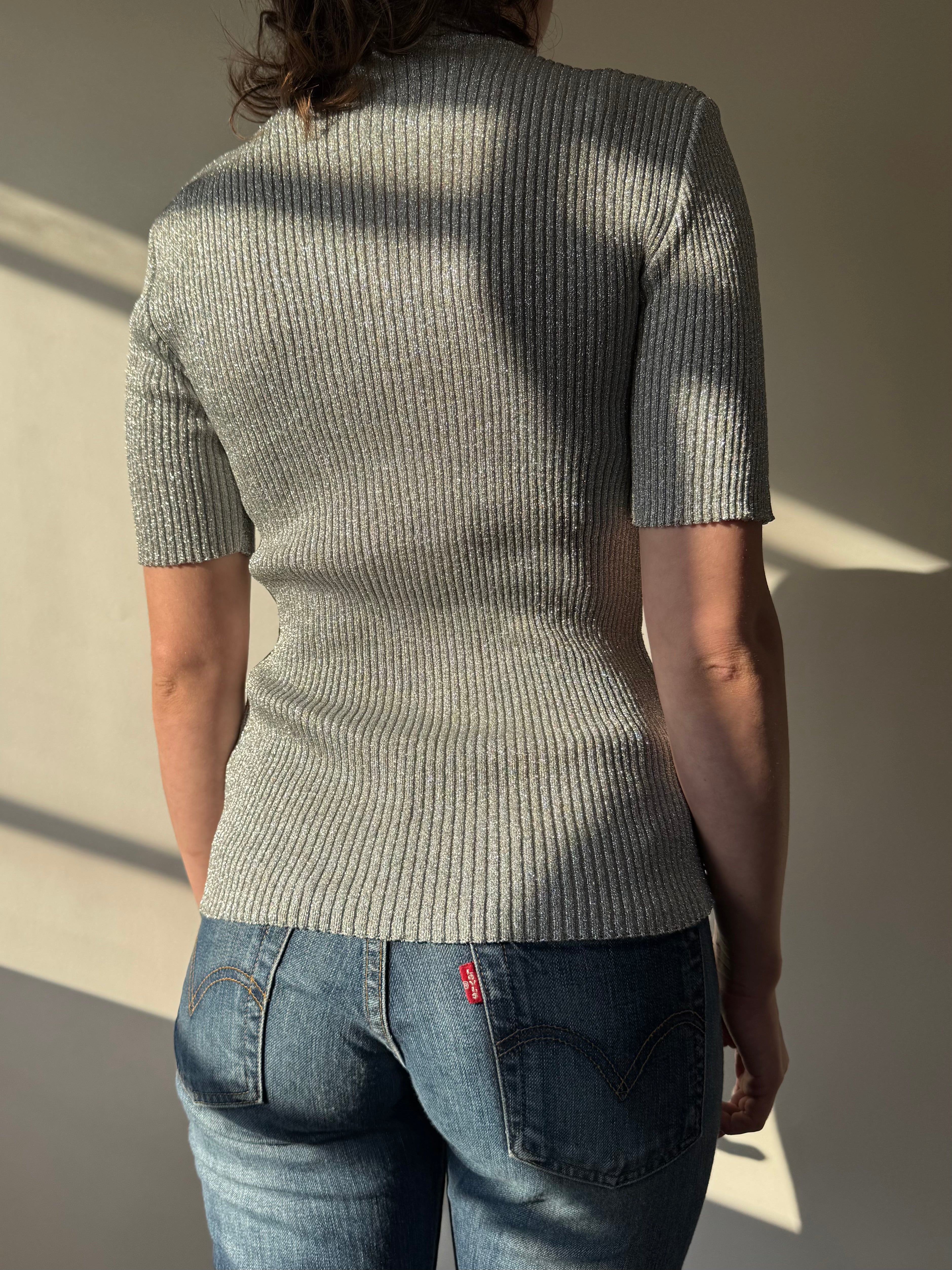 חולצת ריב מנצנצת (S) Stefanel