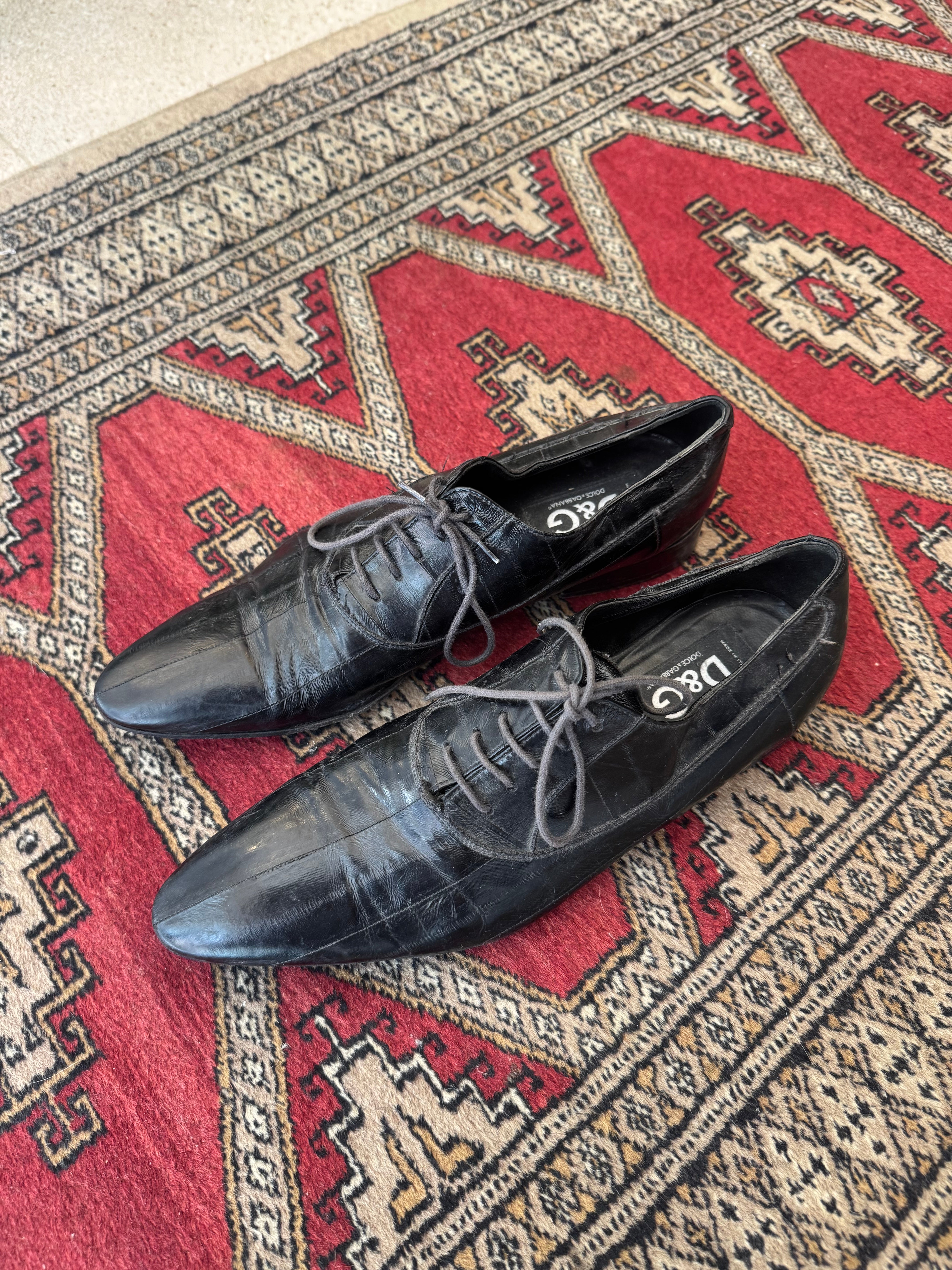 נעלי אוקספורד מעור מנוחש Dolce & Gabbana (42)