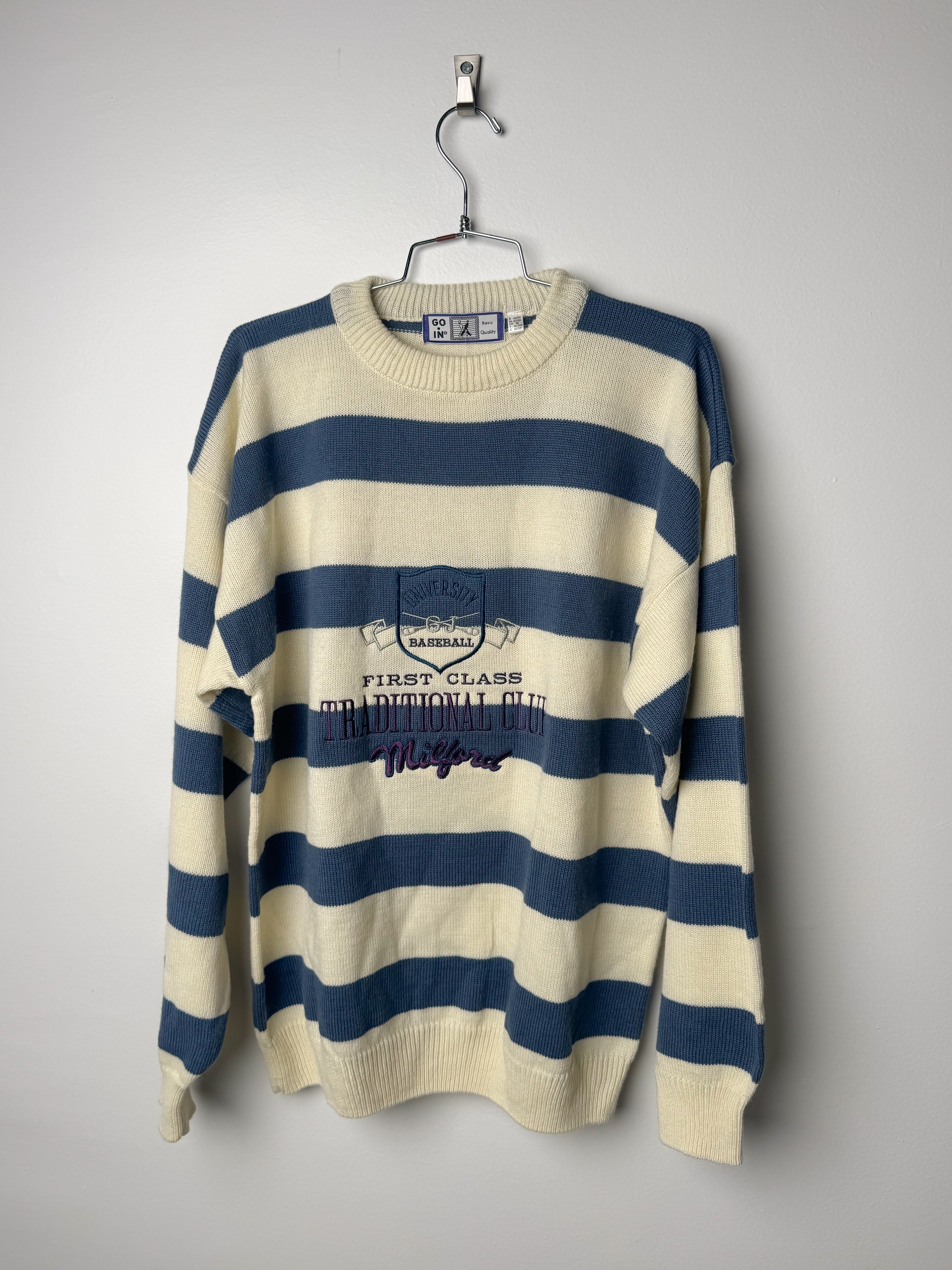 סריג פסים עם כיתוב (M)