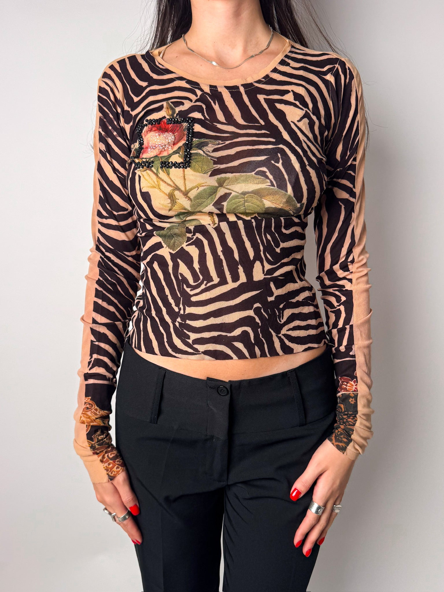 חולצה ארוכה מנומרת (S-M)