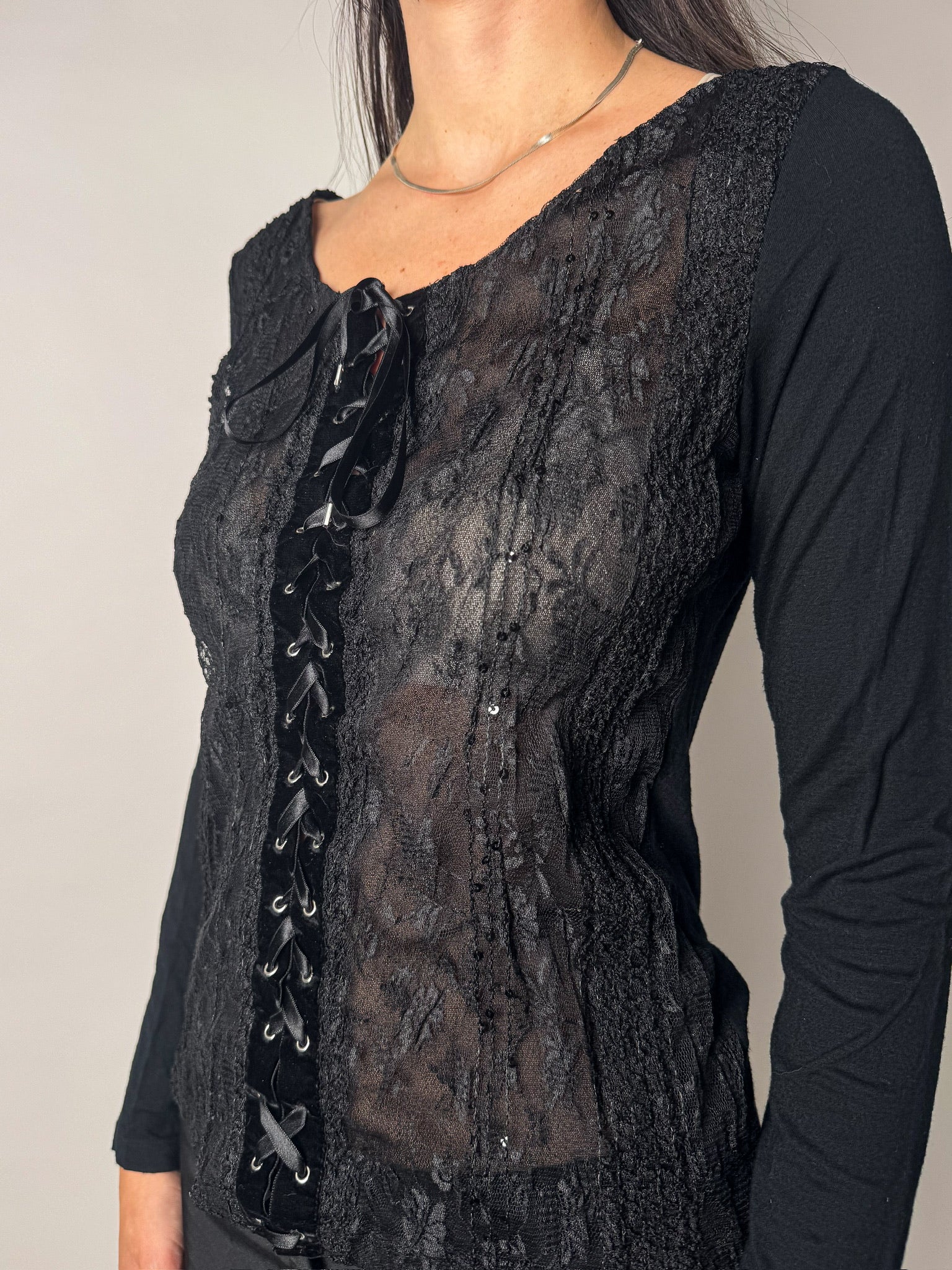 חולצת קשירה מבד משולב (S)