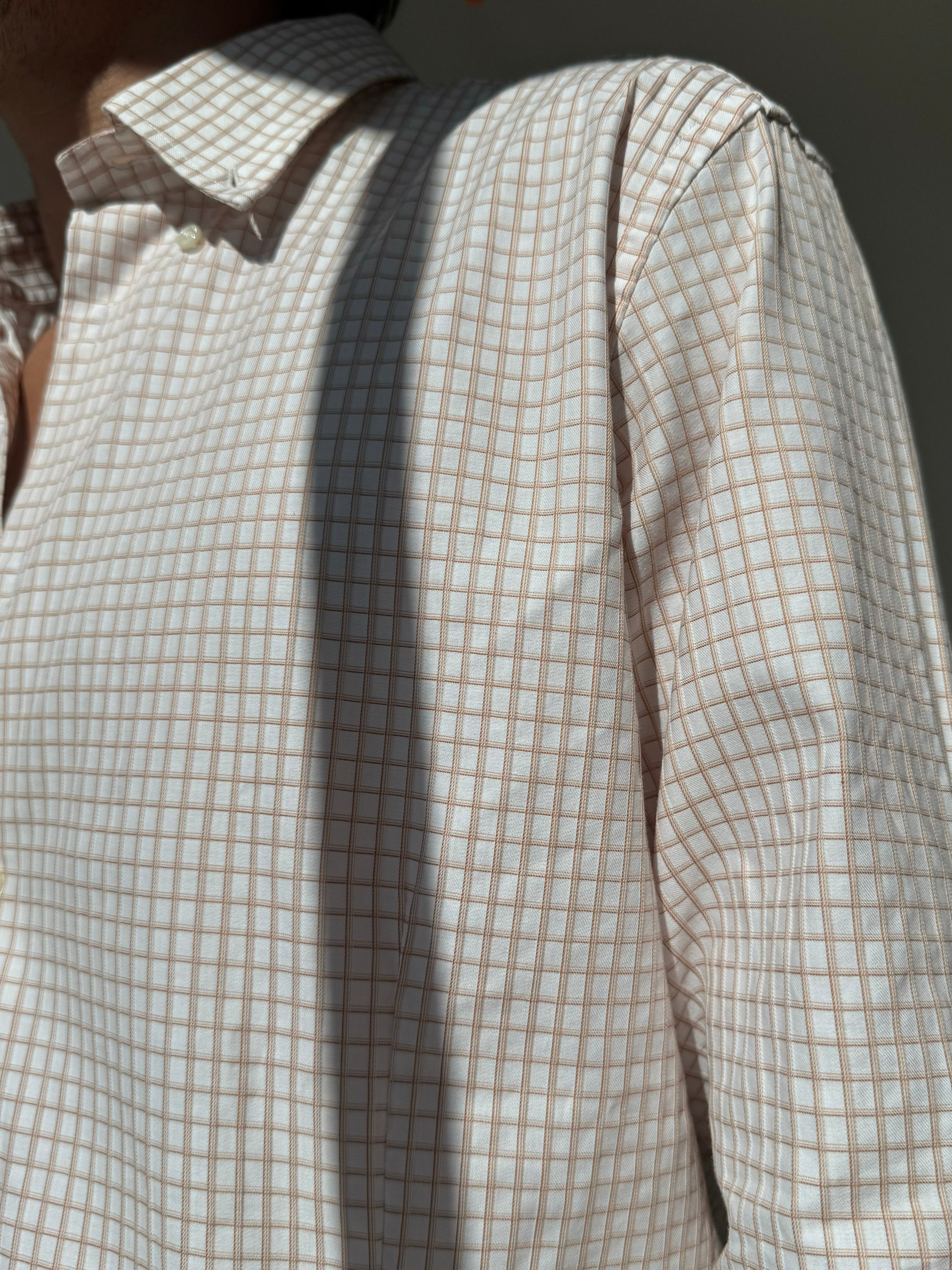 חולצה מכופתרת משבצות Pierre Cardin (L)