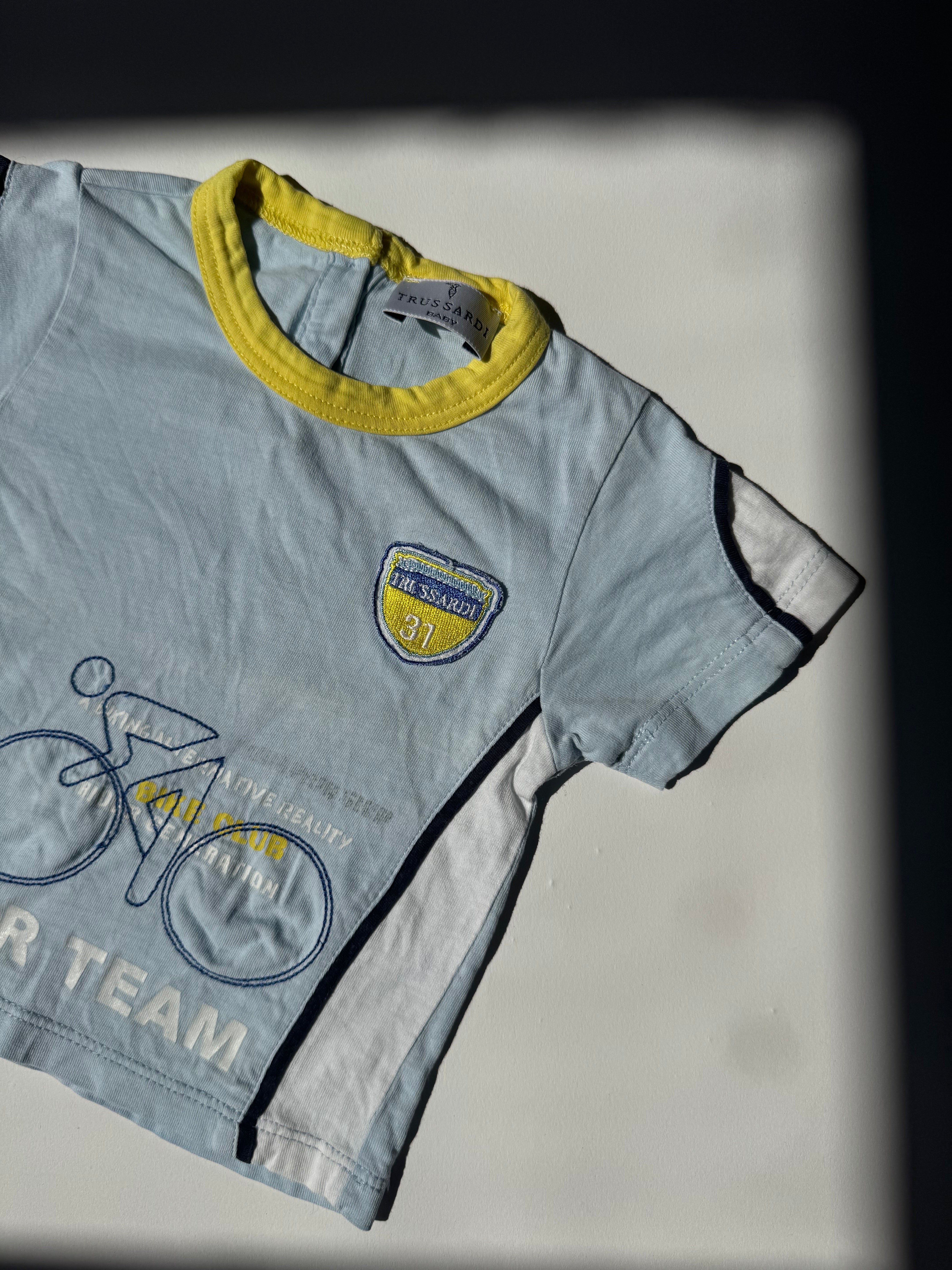 טי שרט בשילוב הדפס ורקמה (3-6 חודשים)