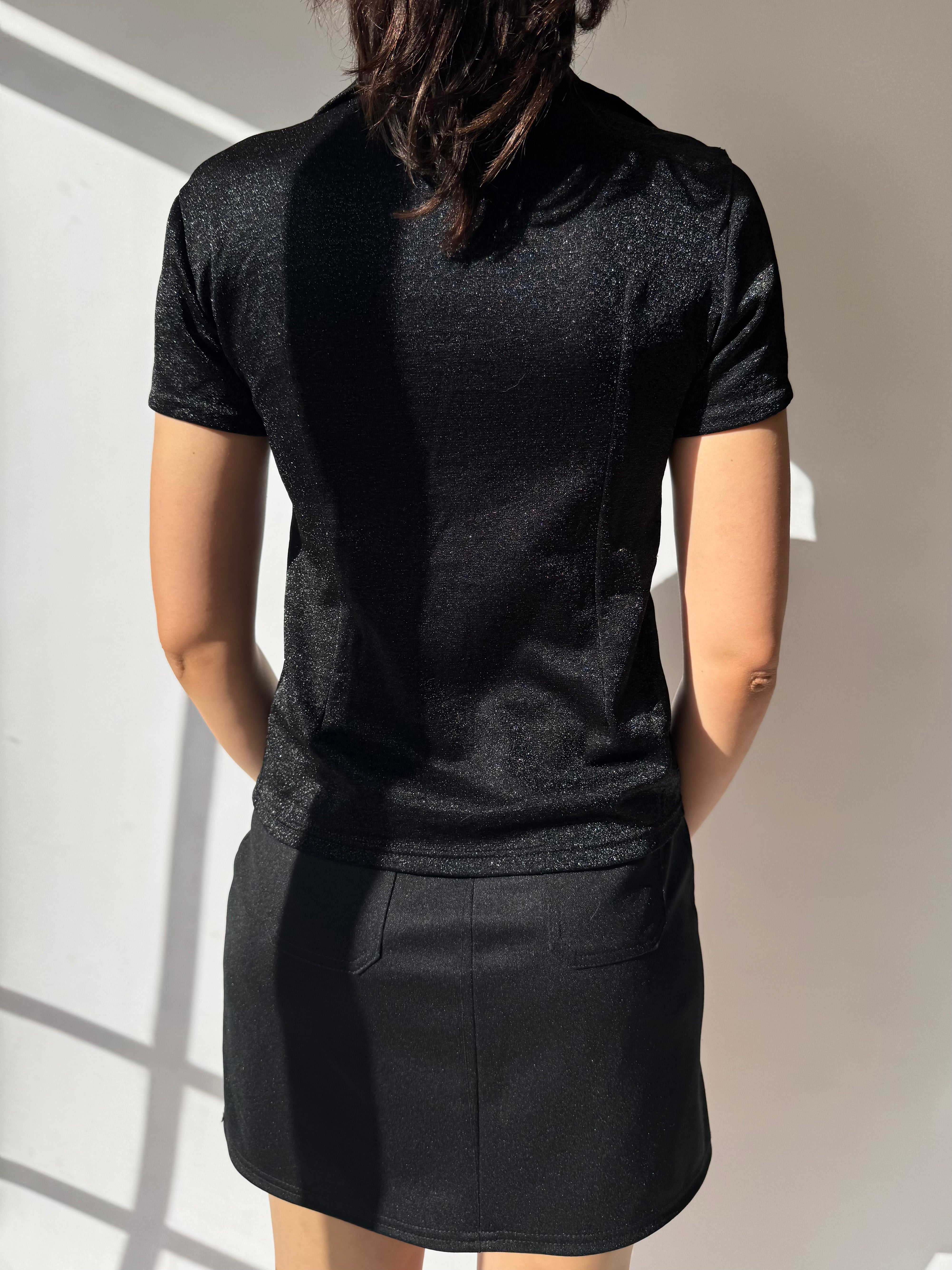 חולצה מכופתרת מנצנצת (S)