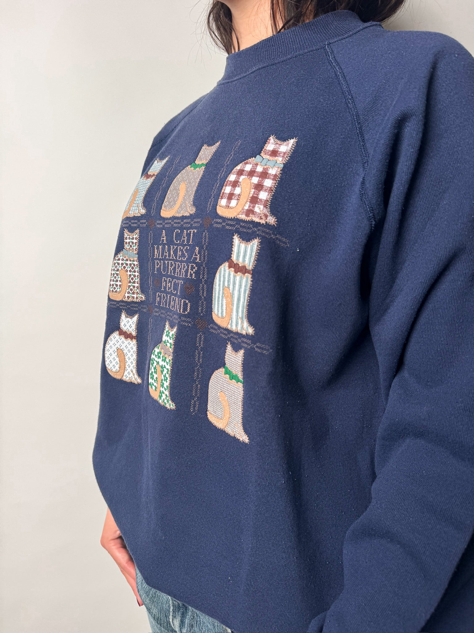 סווטשרט כחול כהה חתולים (L)