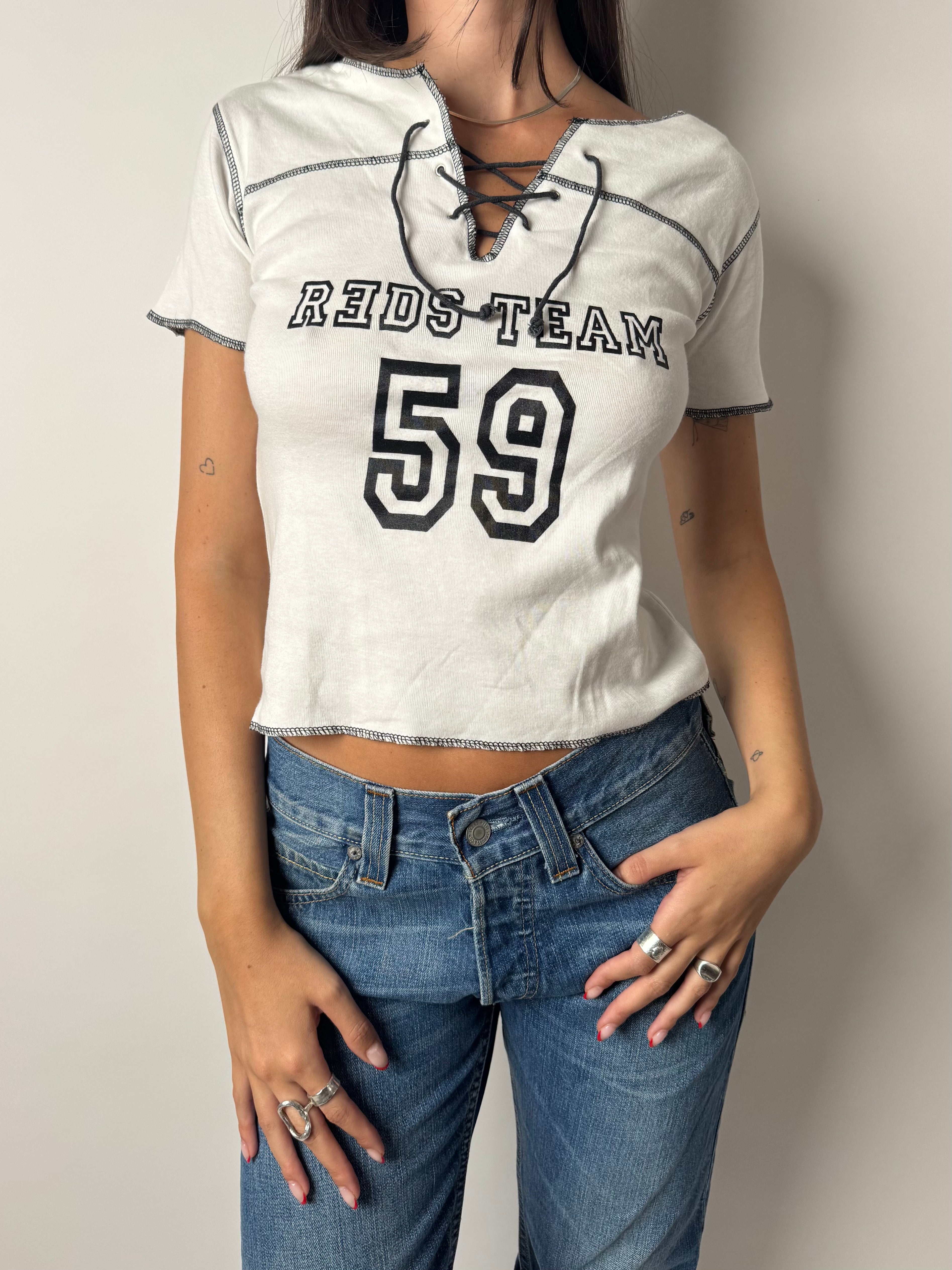 טי שרט בשילוב קשירה (M)