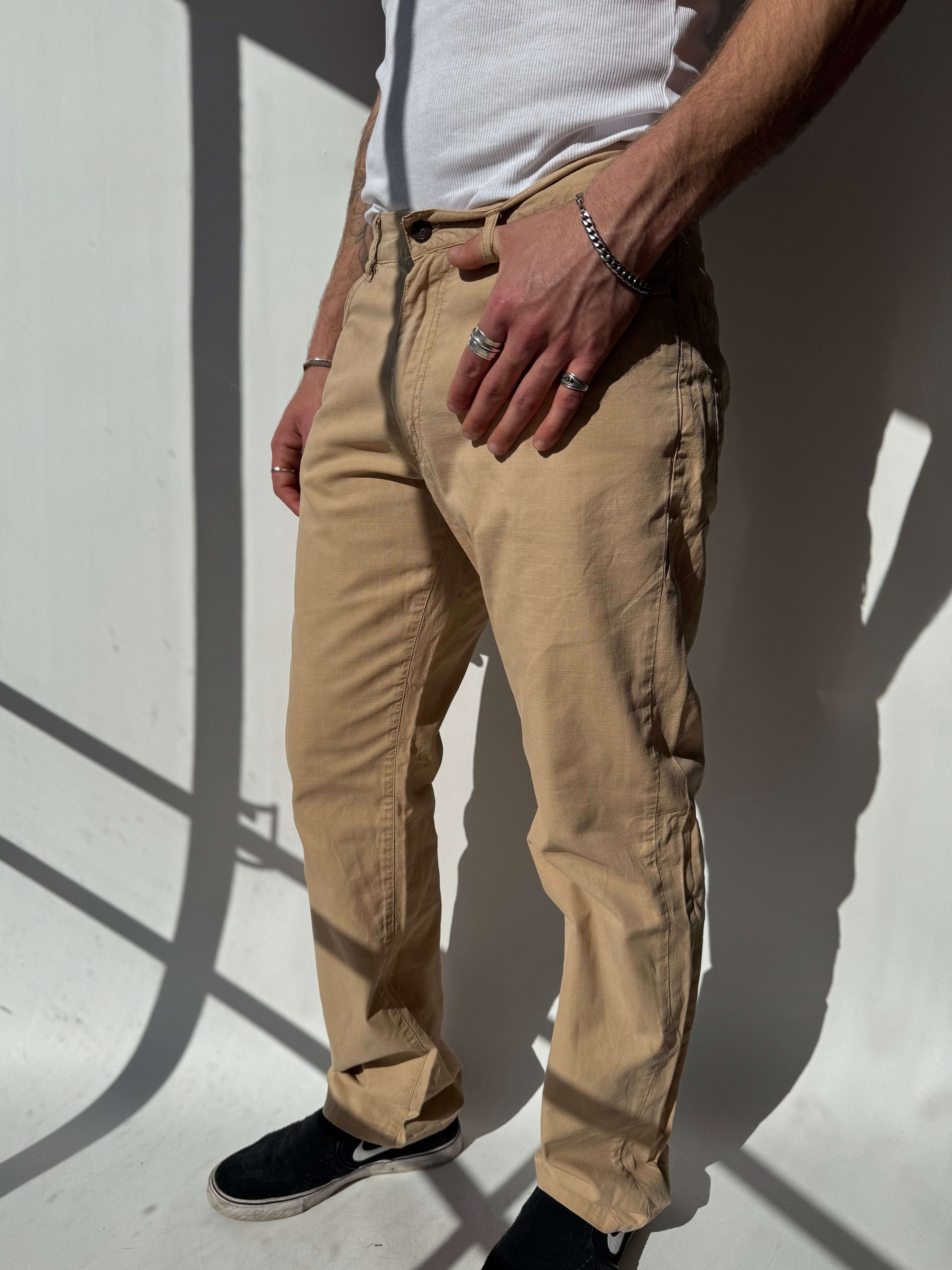 ג׳ינס בז׳ בגזרה ישרה Marlboro Classics (43)