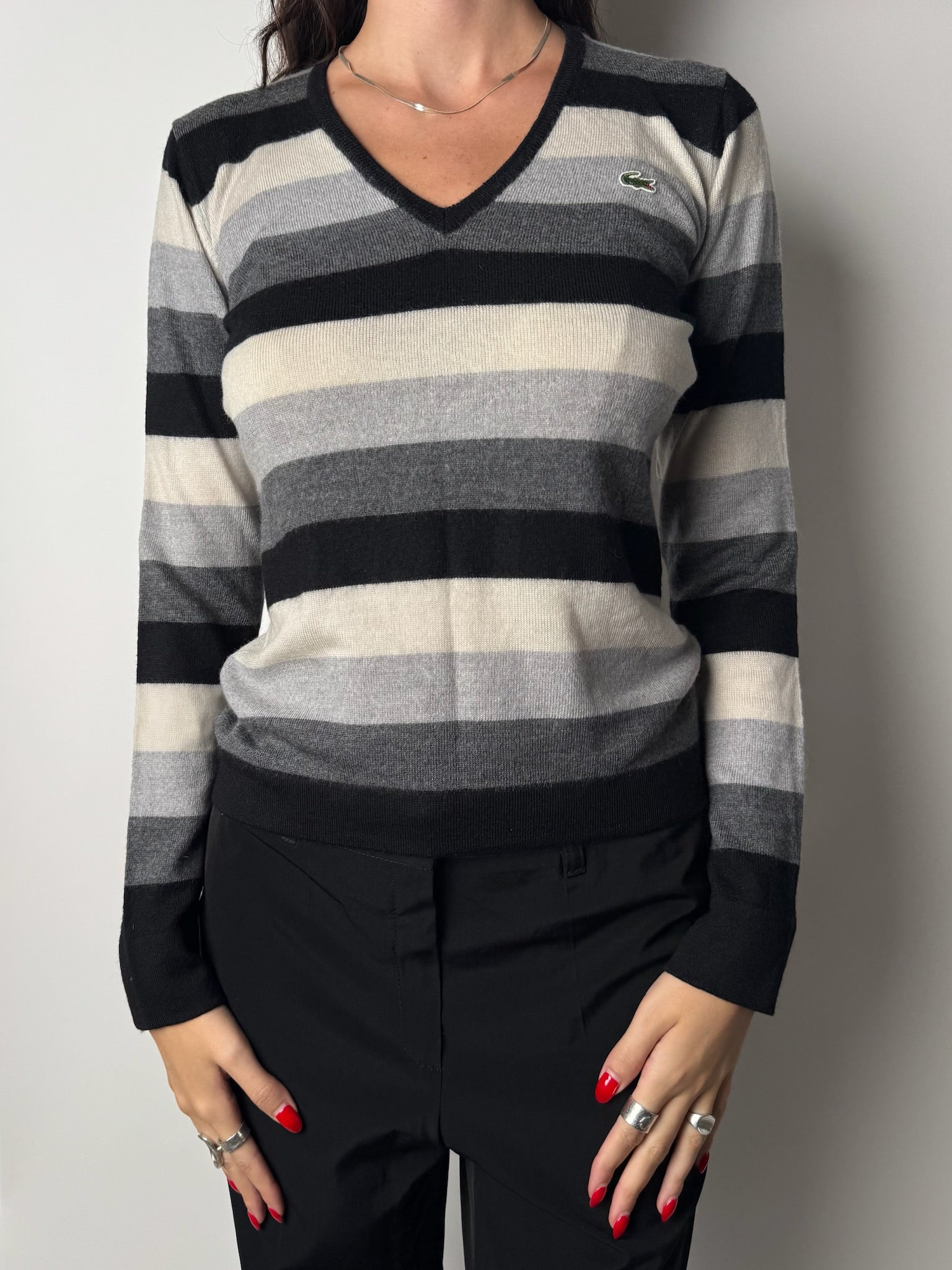 סריג צמר פסים Lacoste (S-M)