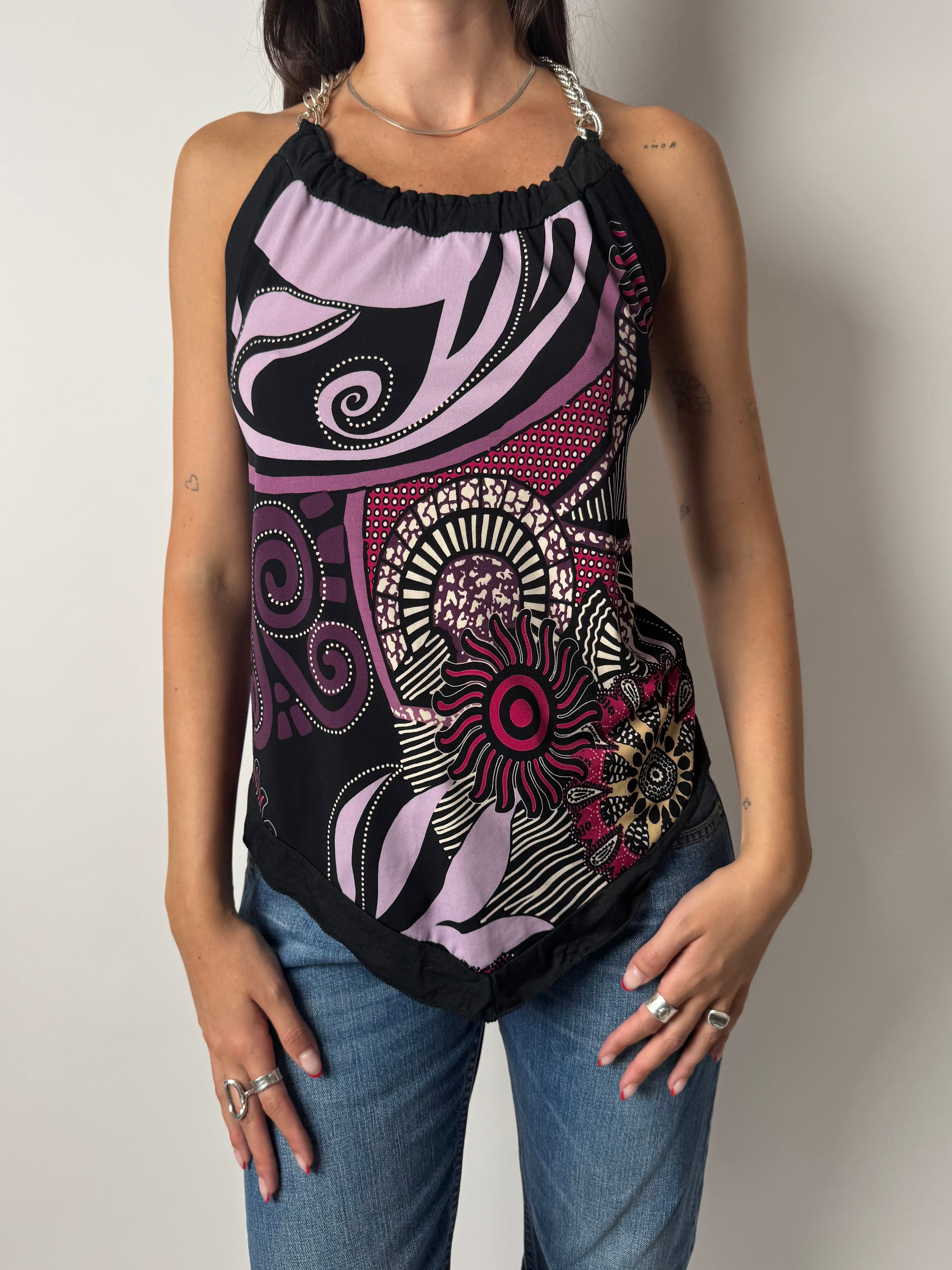 גופיית קולר בהדפס (S-M)