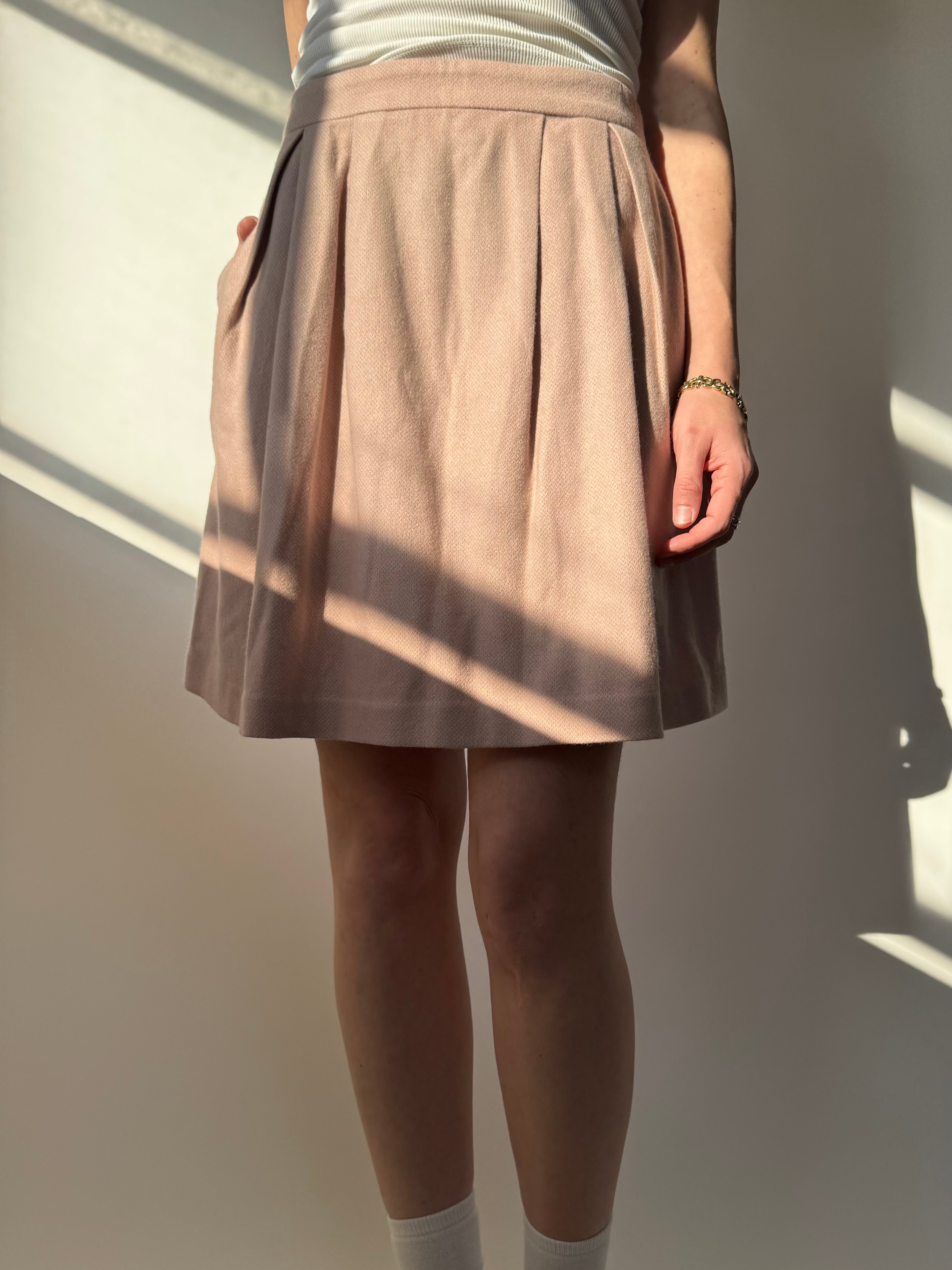 חצאית מיני ורודה וצמרירית Stefanel (34)