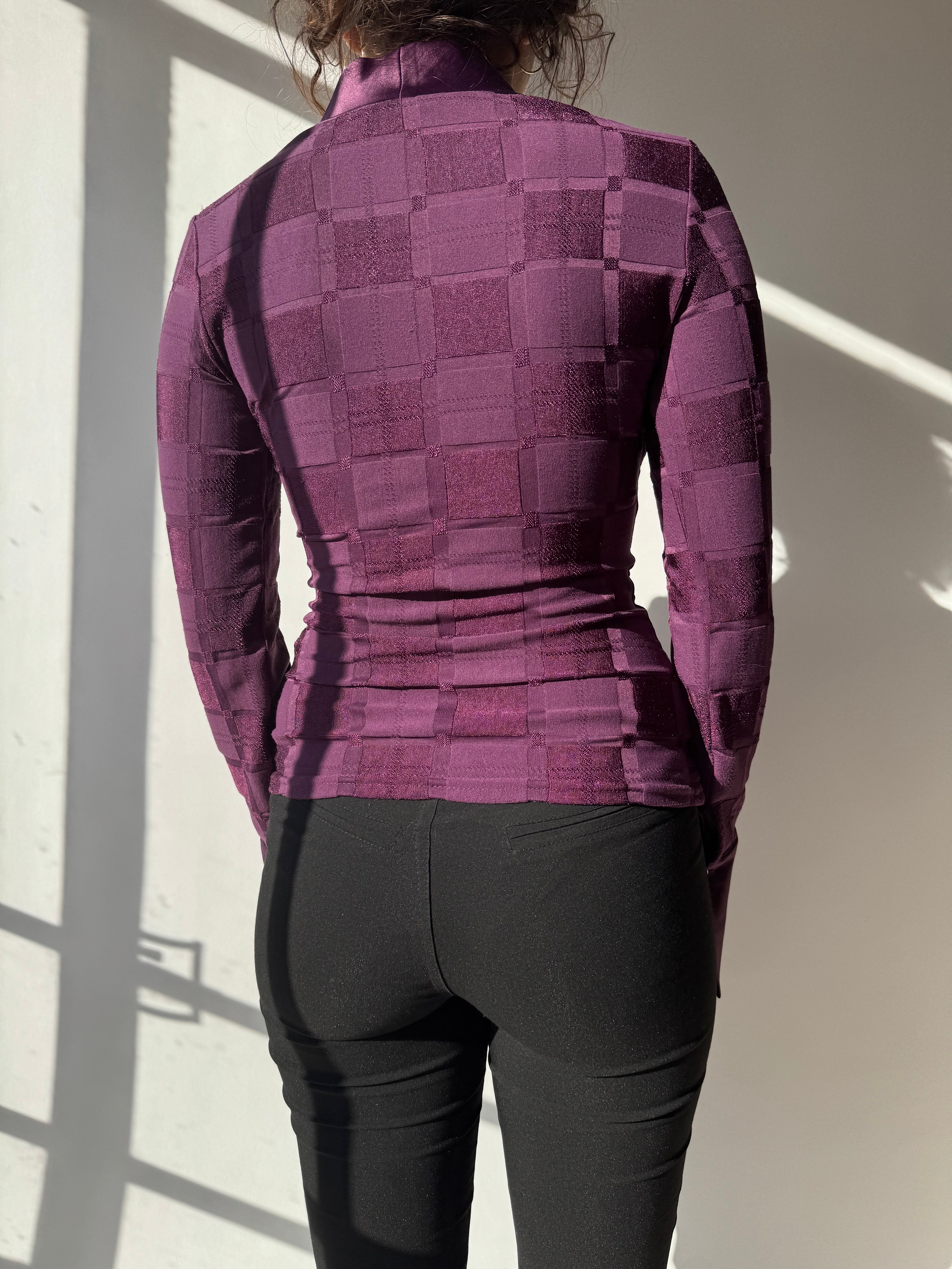 חולצה מכופתרת סגולה (XS)