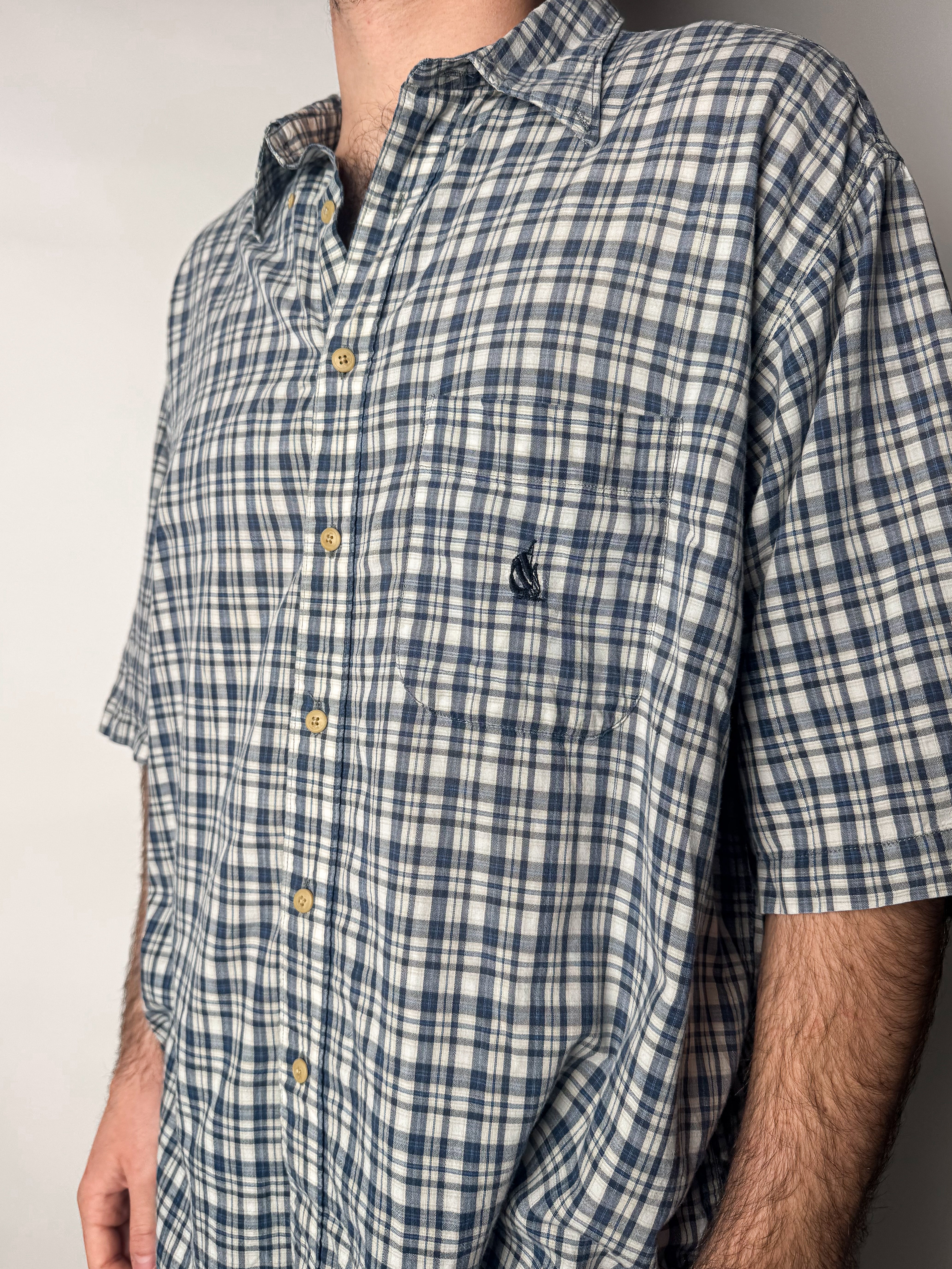 חולצה מכופתרת משבצות Nautica (XL)