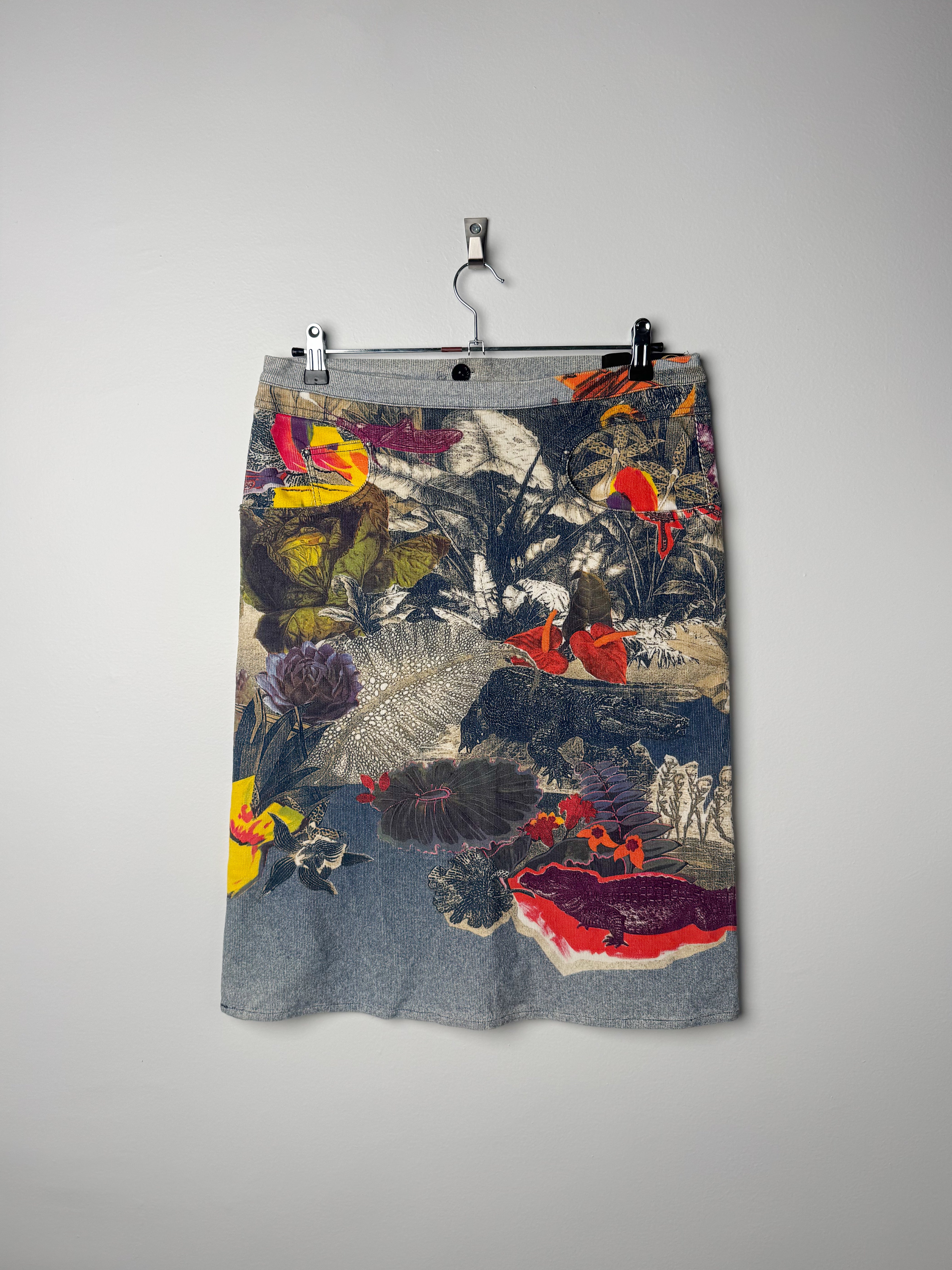 חצאית קורדרוי בהדפס צבעוני Cavalli (40)