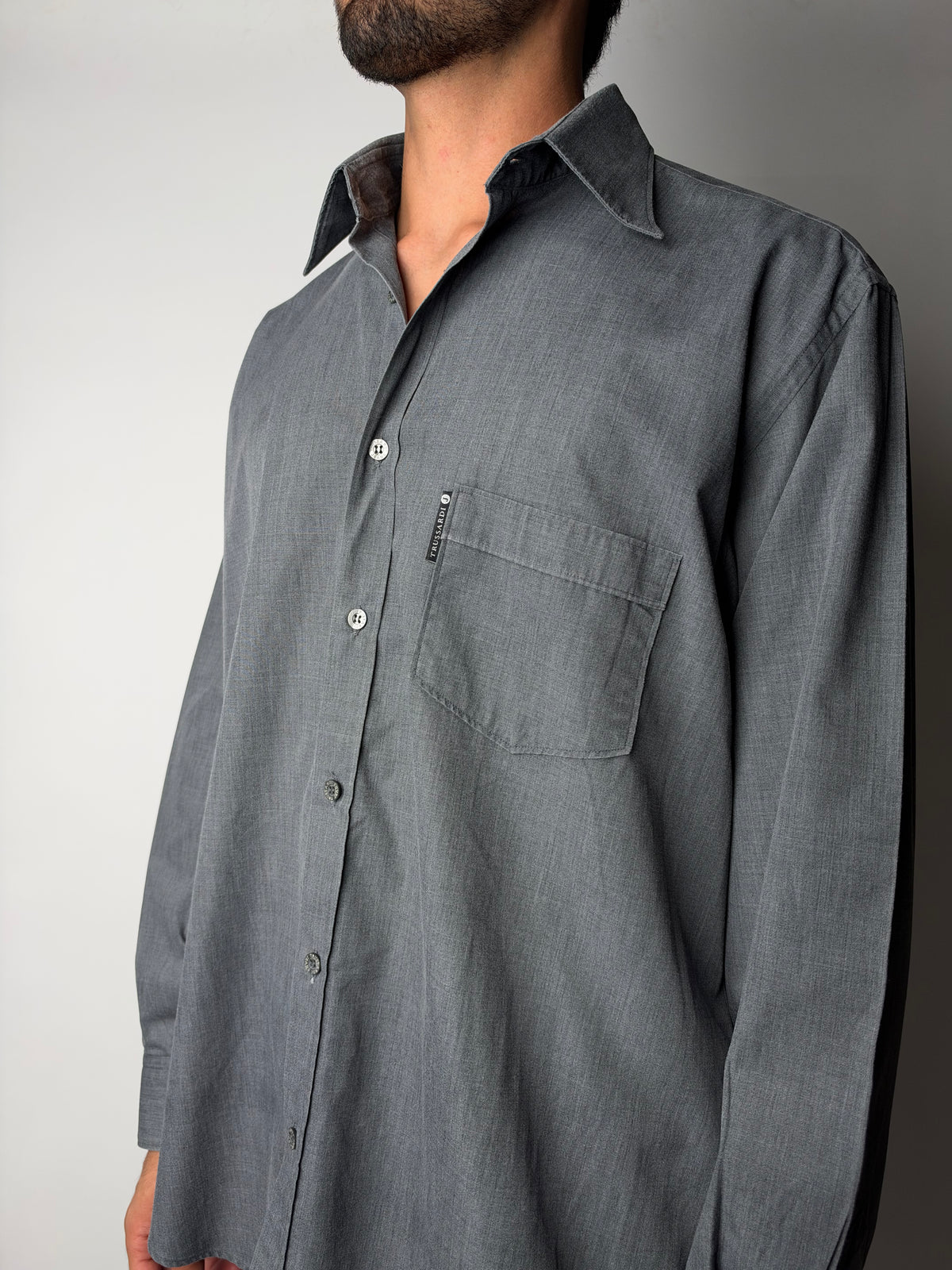 חולצה מכופתרת אפורה Trussardi (XL)