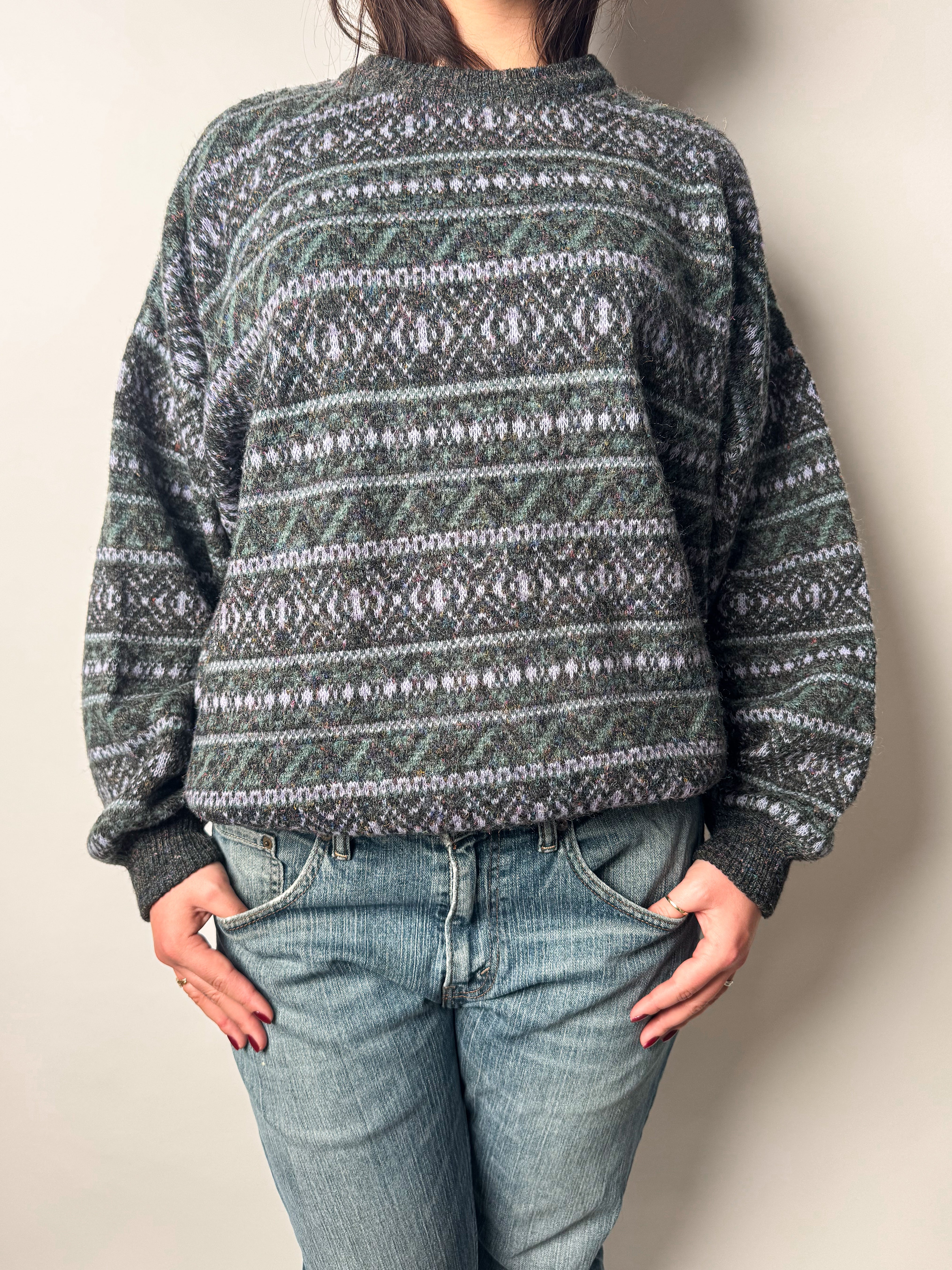 סריג צמר גיאומטרי (L)