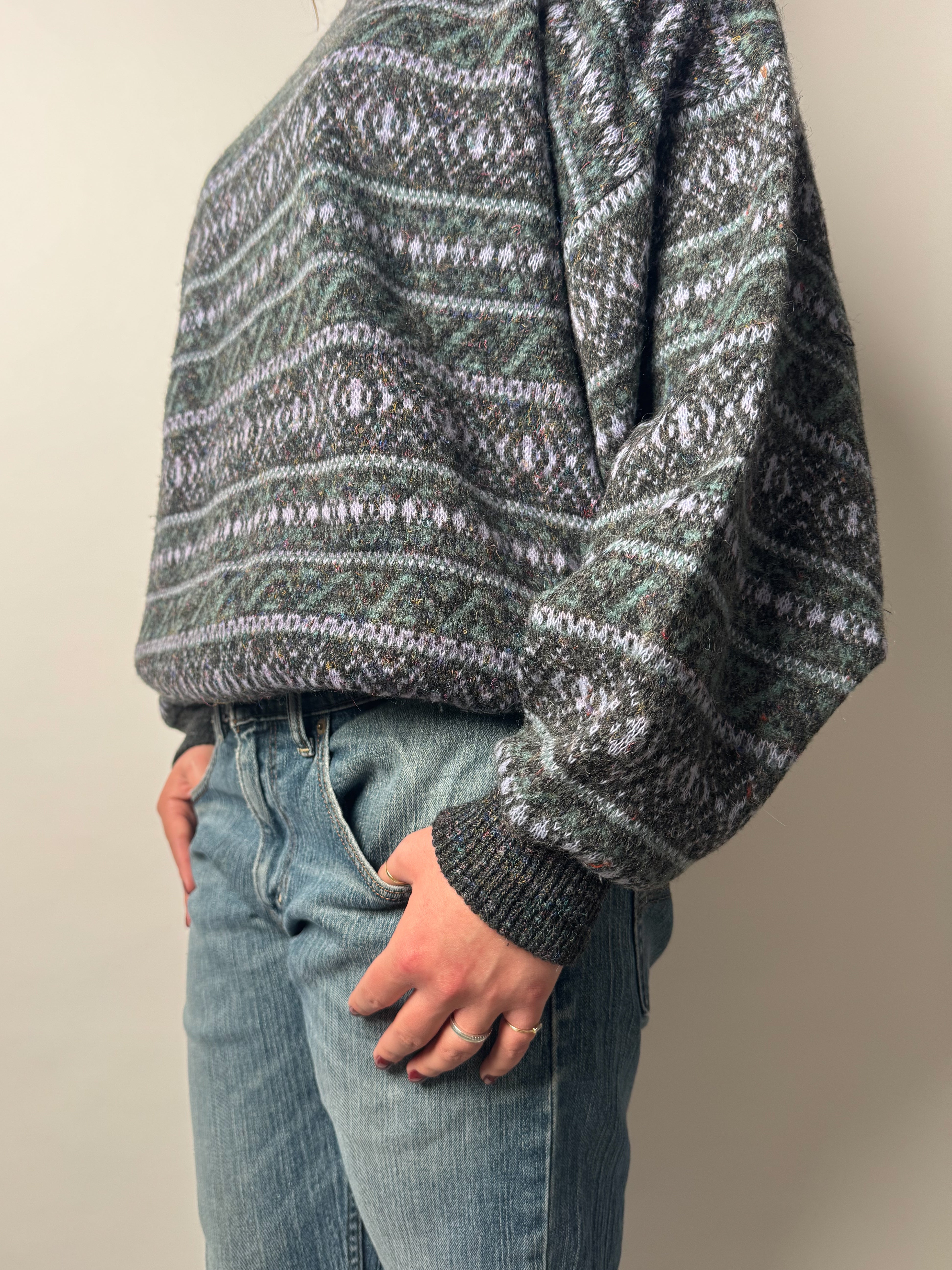 סריג צמר גיאומטרי (L)