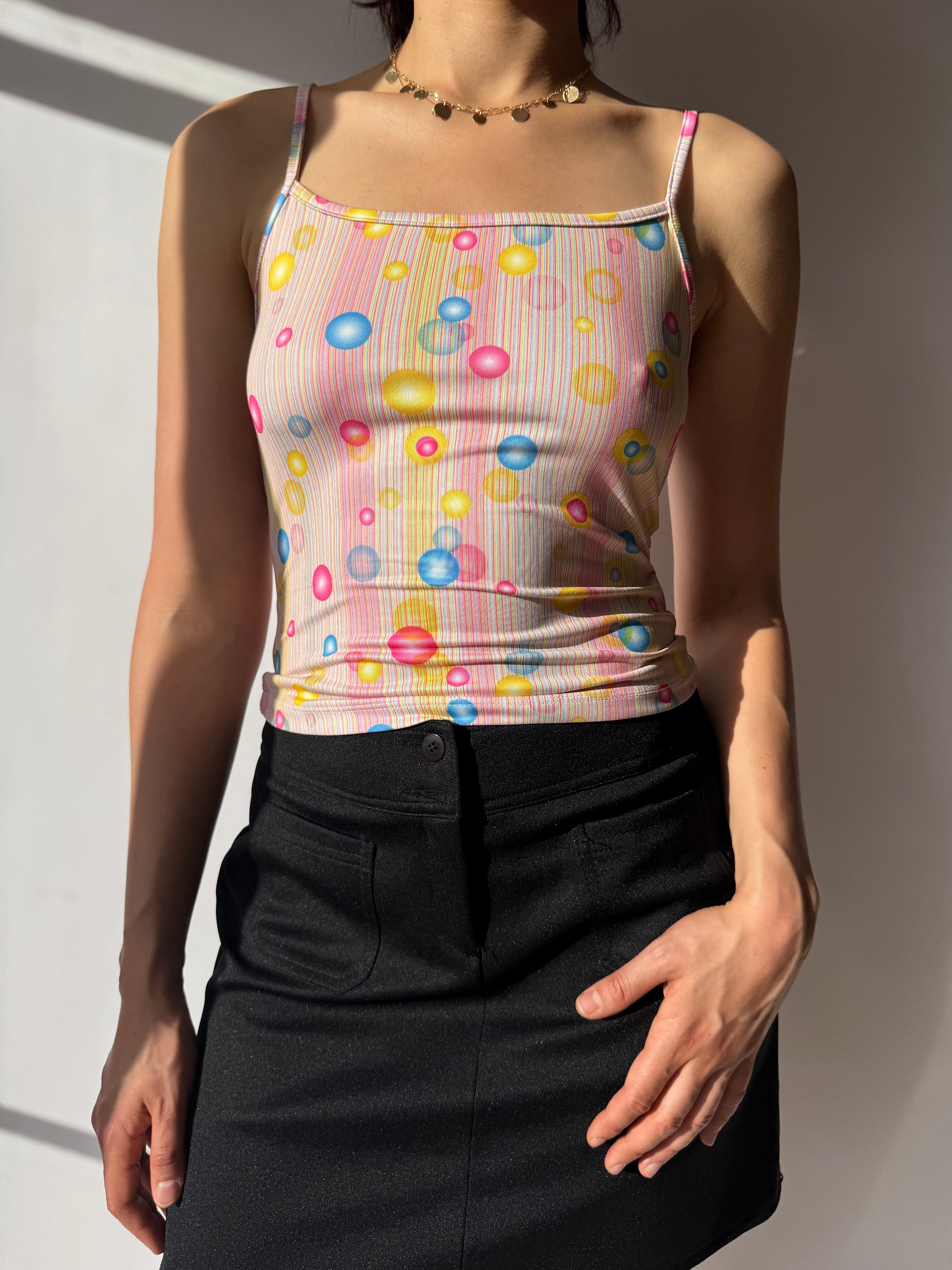 גופיית ספגטי בהדפס (M)