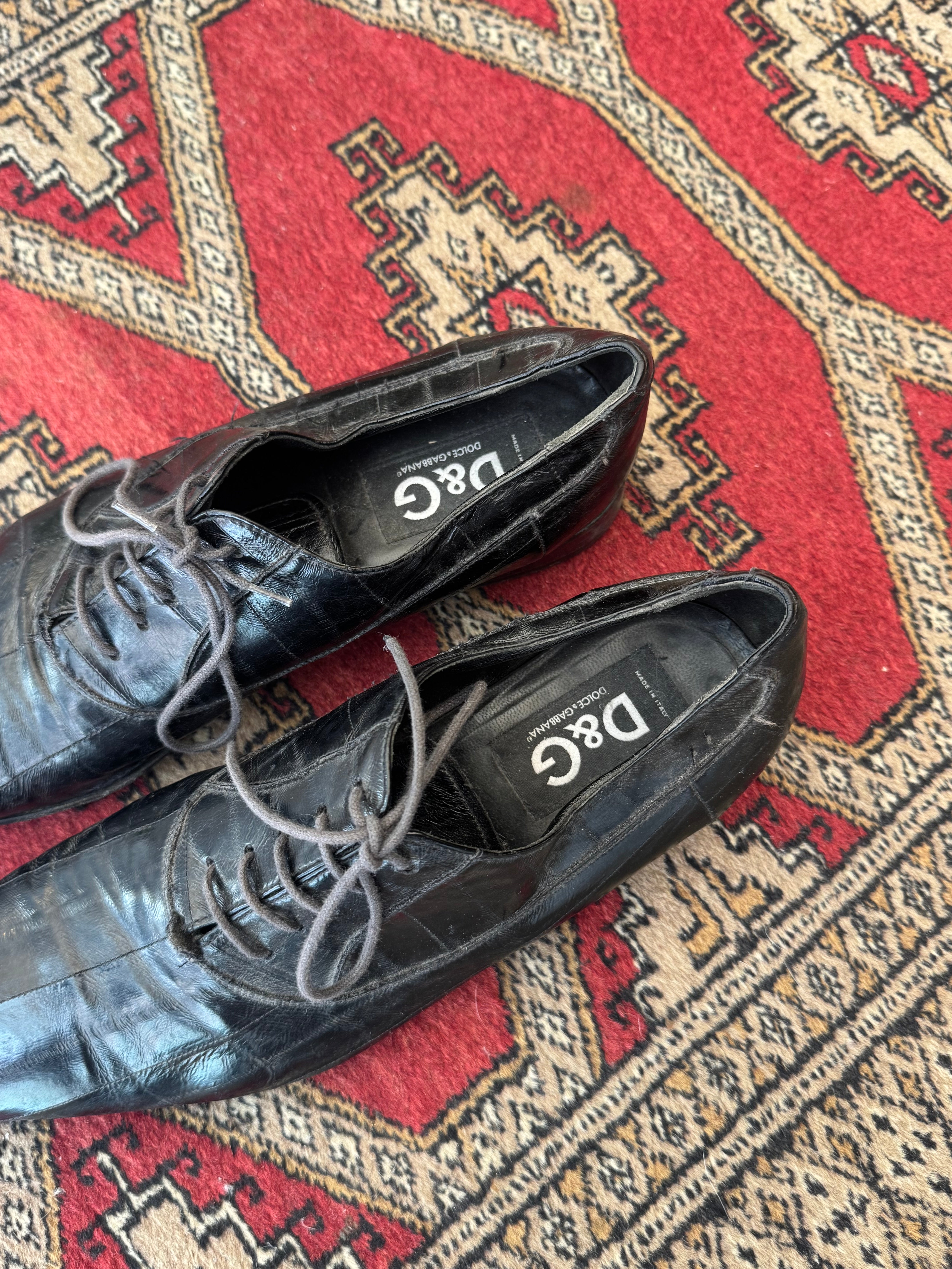 נעלי אוקספורד מעור מנוחש Dolce & Gabbana (42)