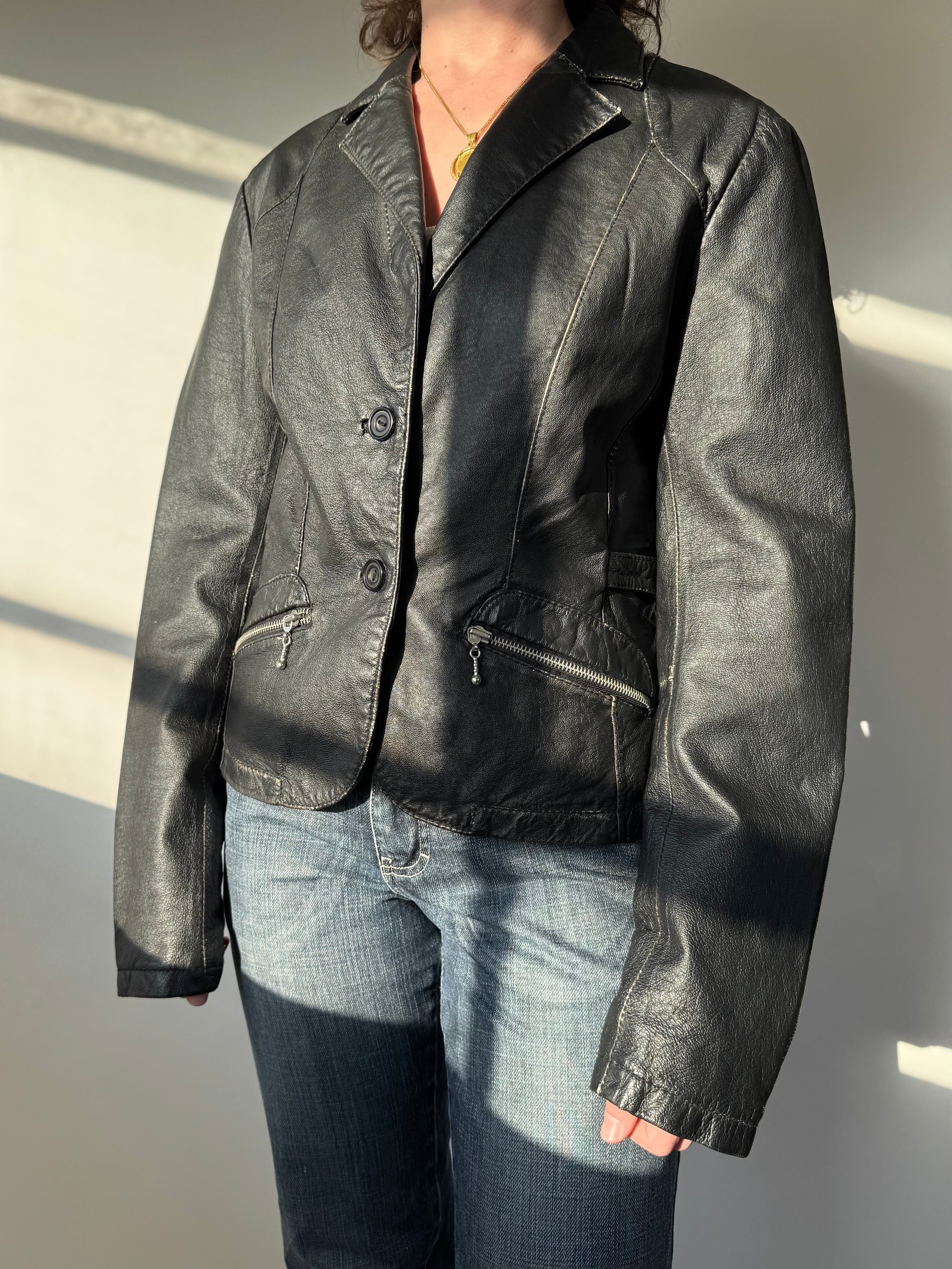 ג׳קט עור בייקר (S)