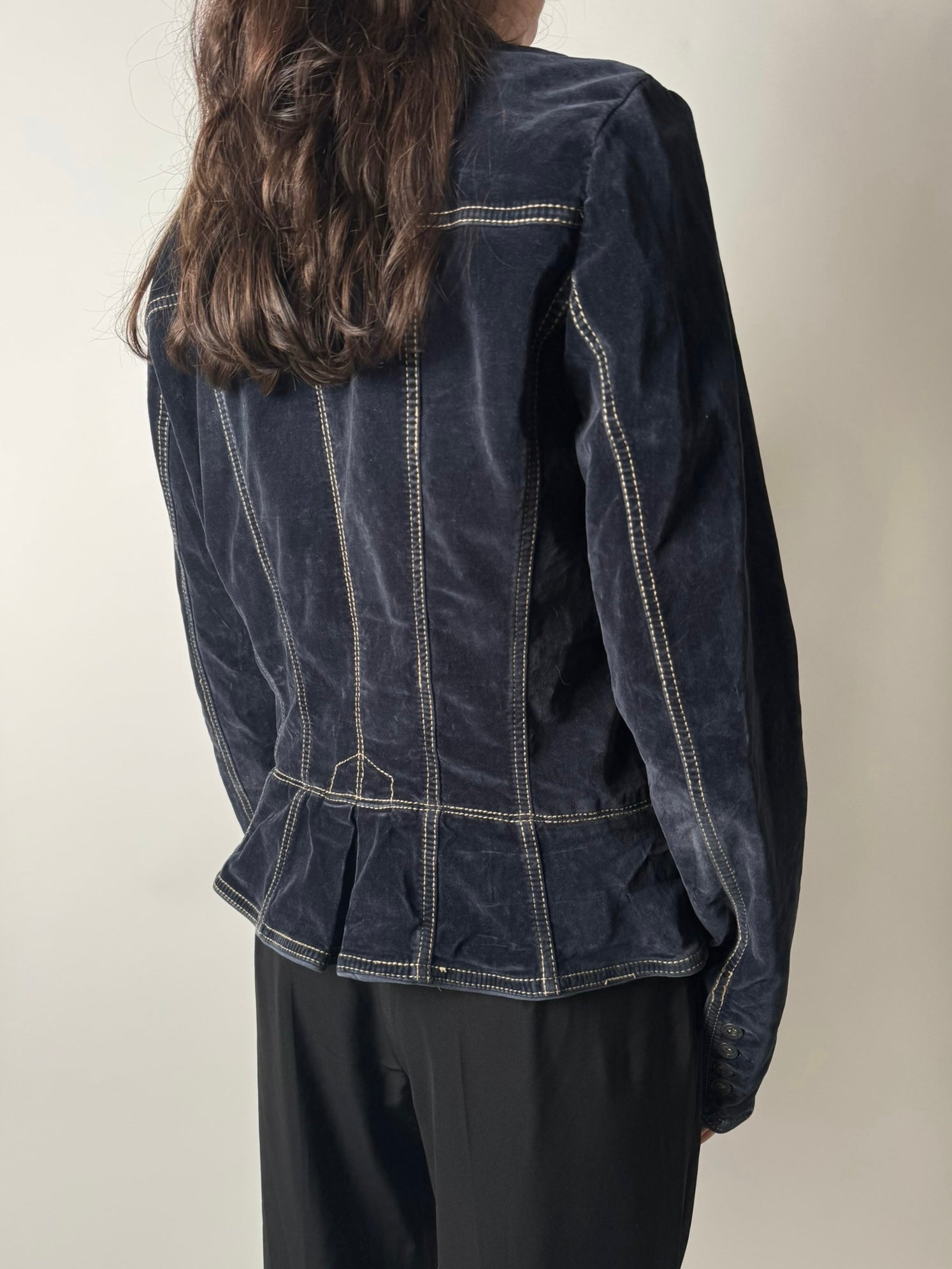 בלייזר קטיפה כחול כהה GUESS (M)