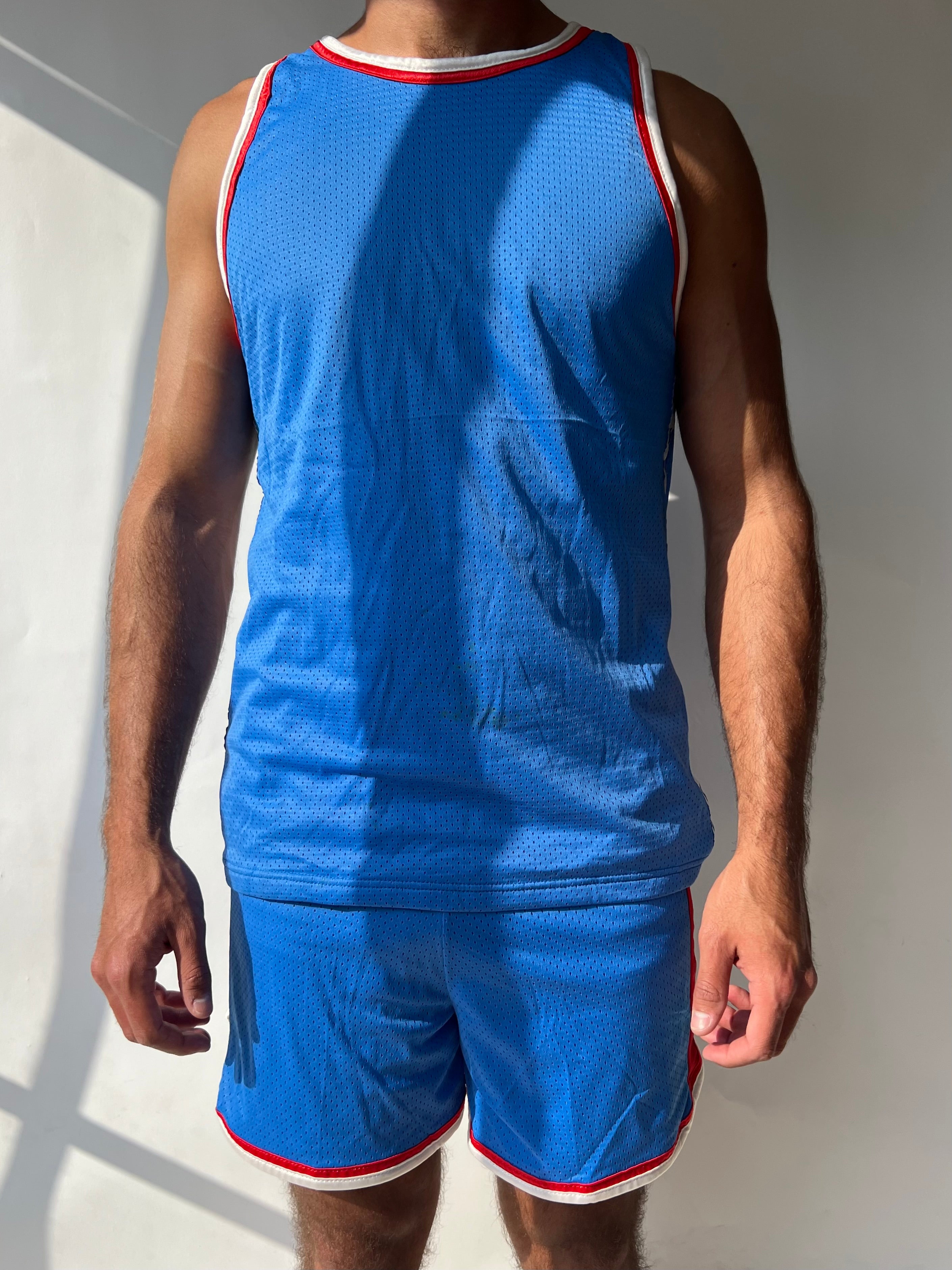 חליפת ספורט כחולה עם פסי צד (M)