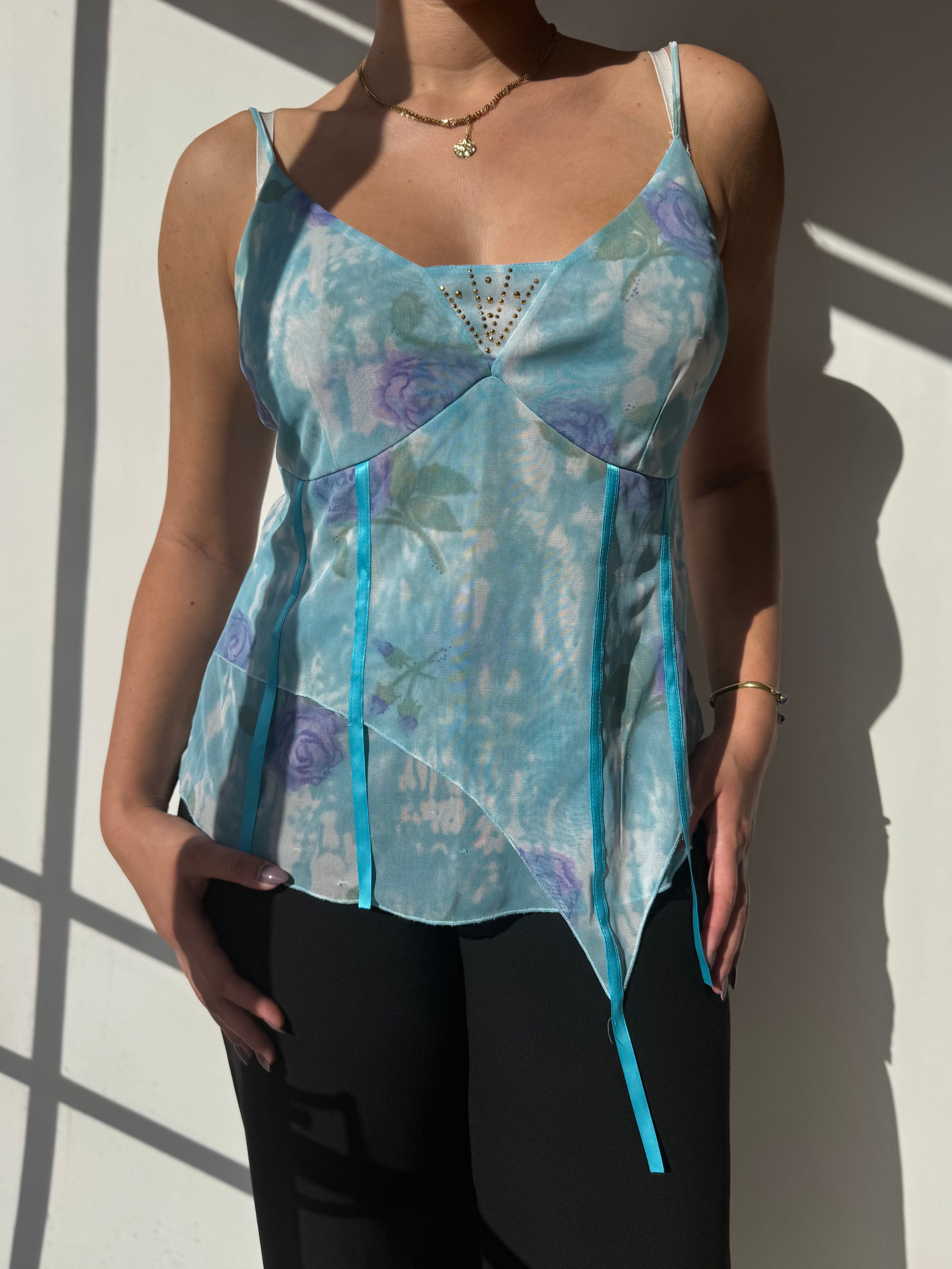 גופיה פרחונית (L)