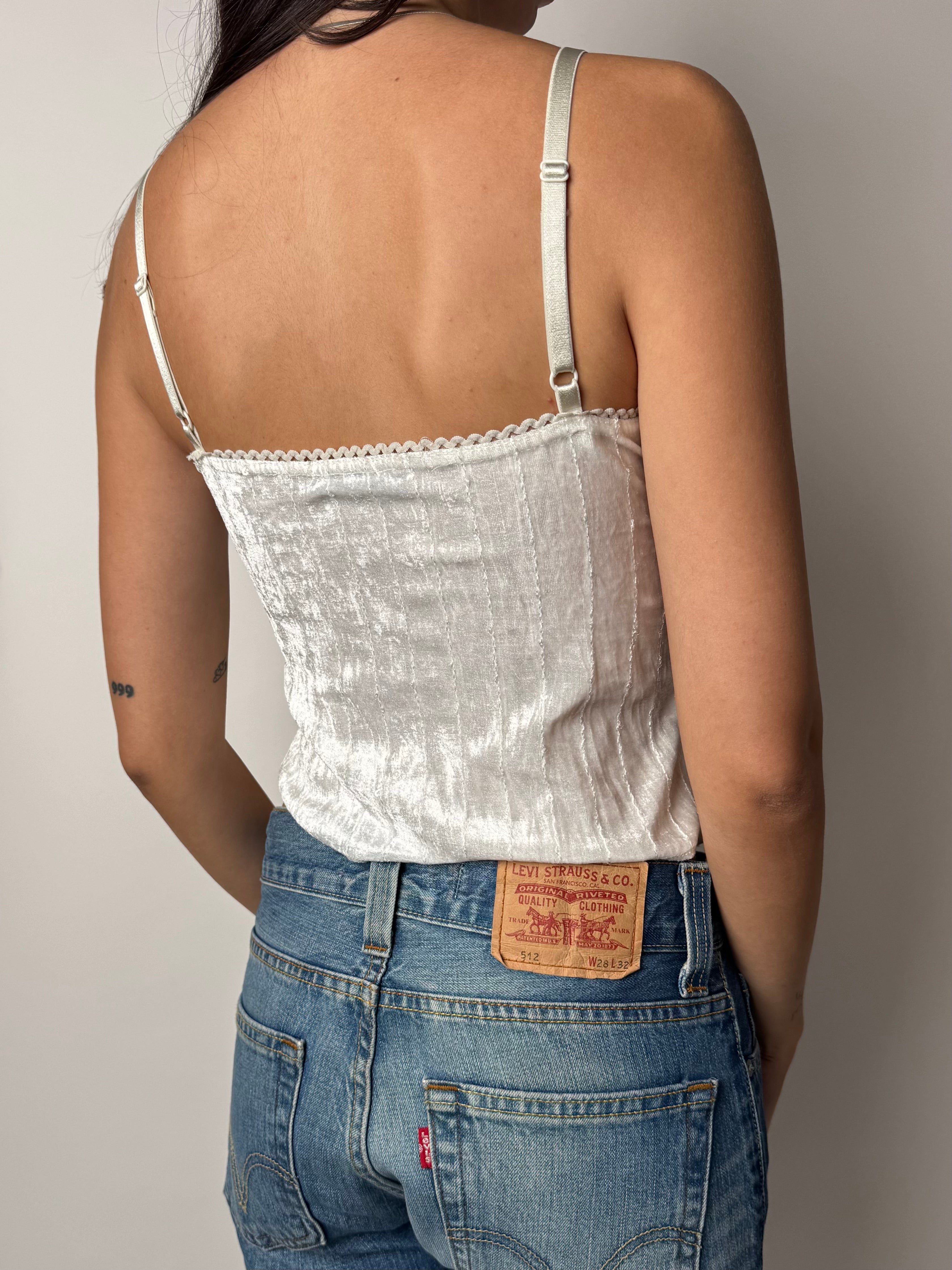 גופיית קטיפה בשילוב פייטים (S)