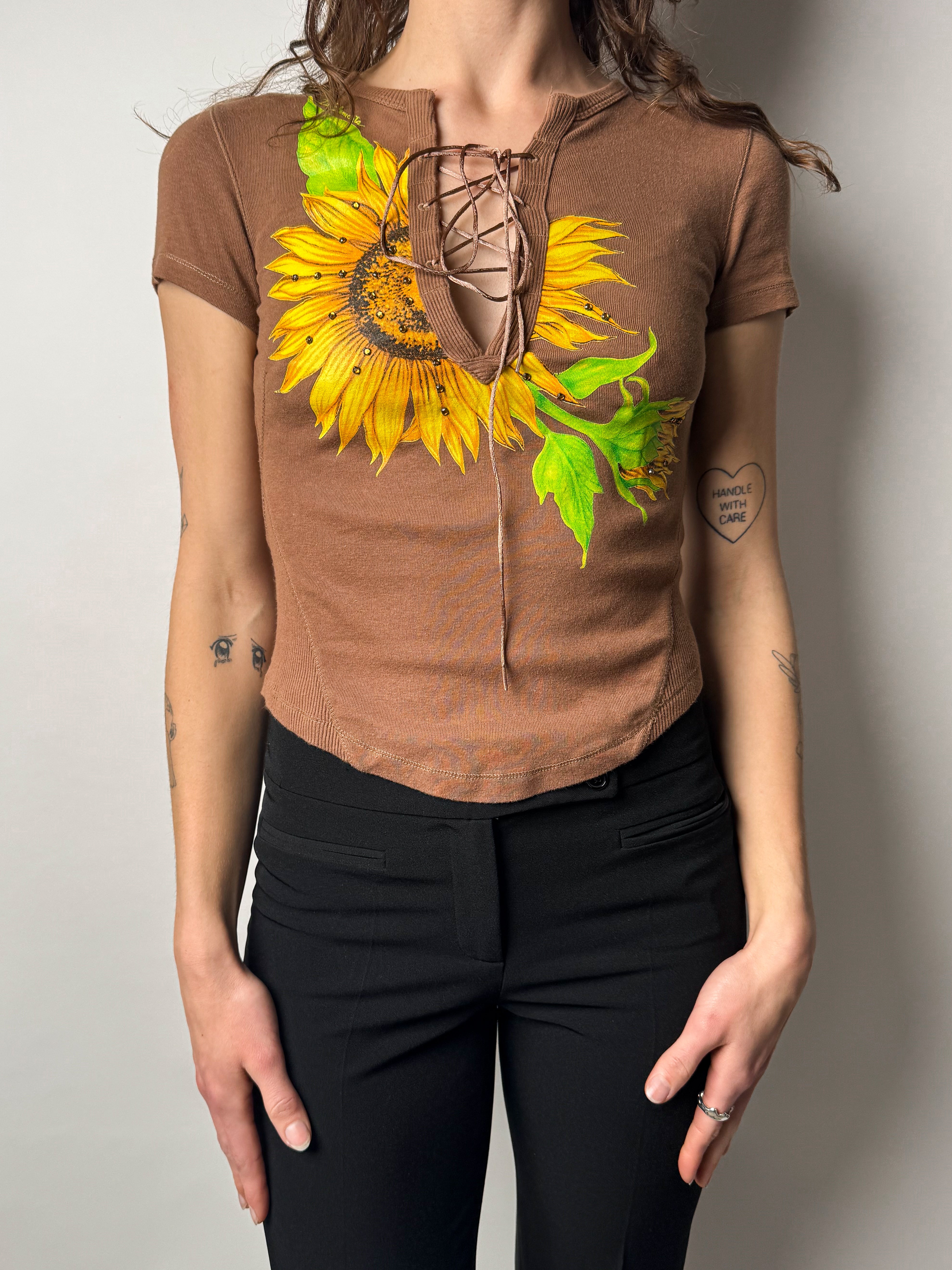 טי שרט בהדפס וקשירה (S)