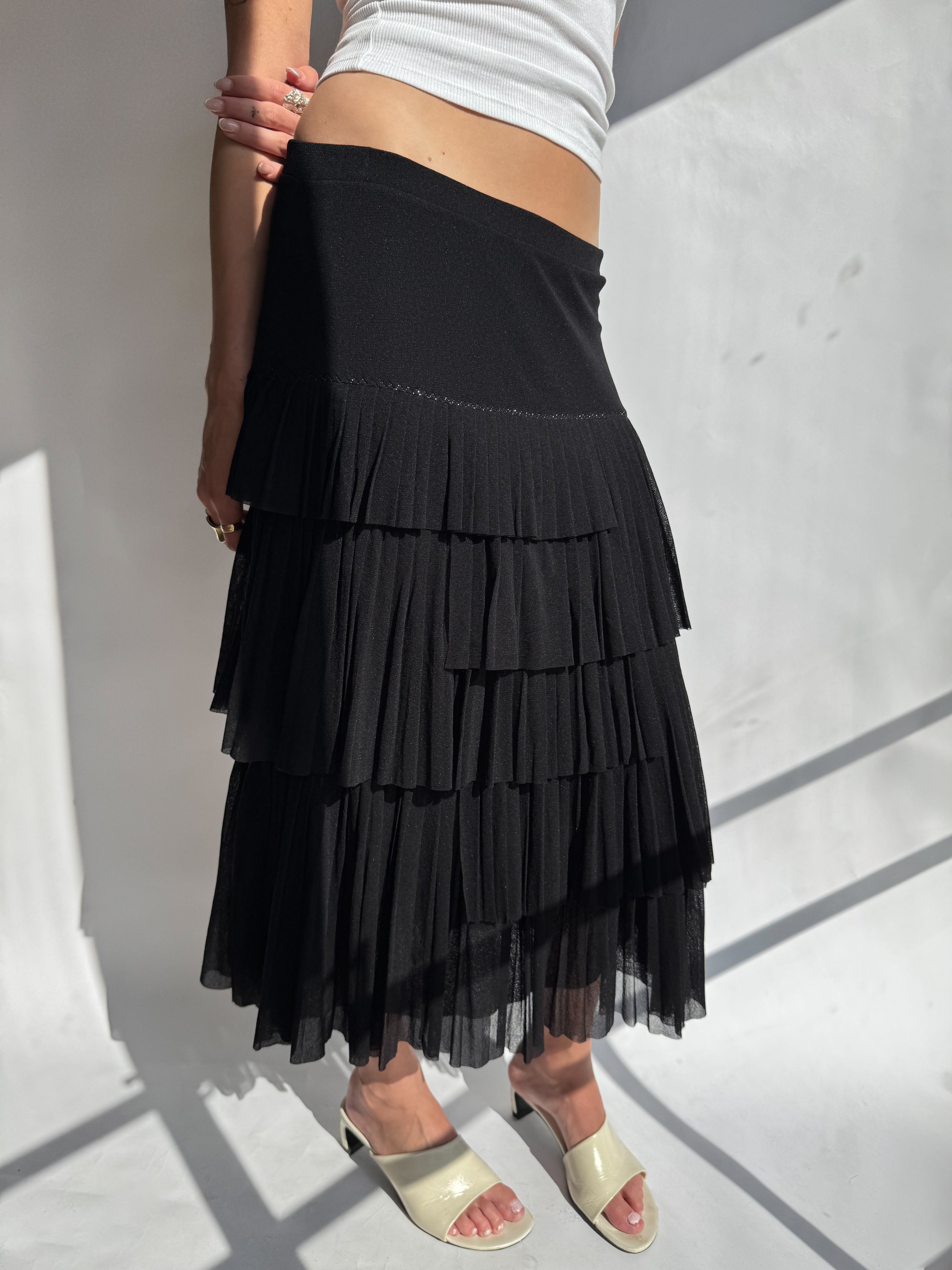 חצאית מקסי קפלים Fuzzi Jean Paul Gaultier (M)