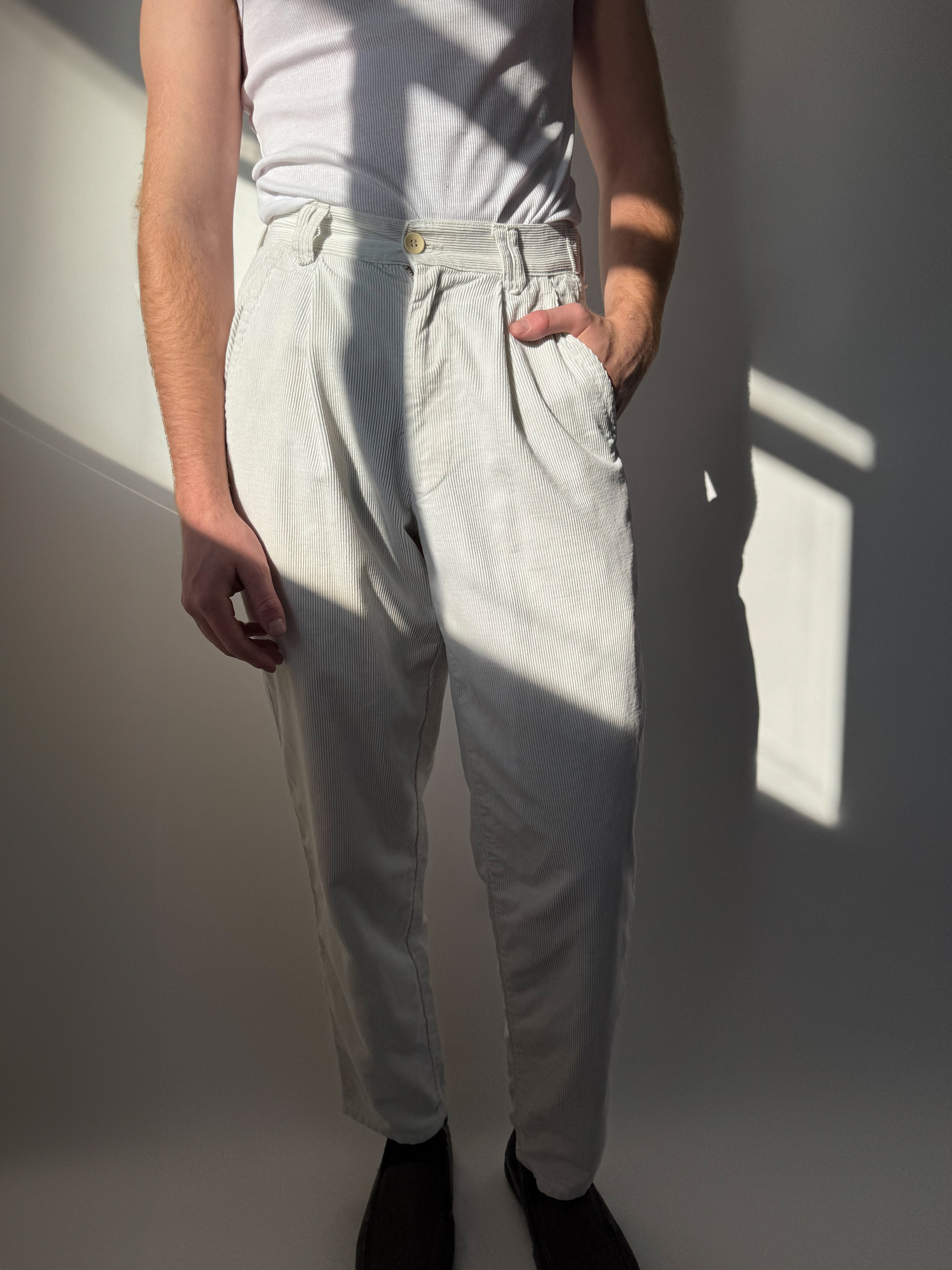 מכנסי קורדרוי לבנים (40)