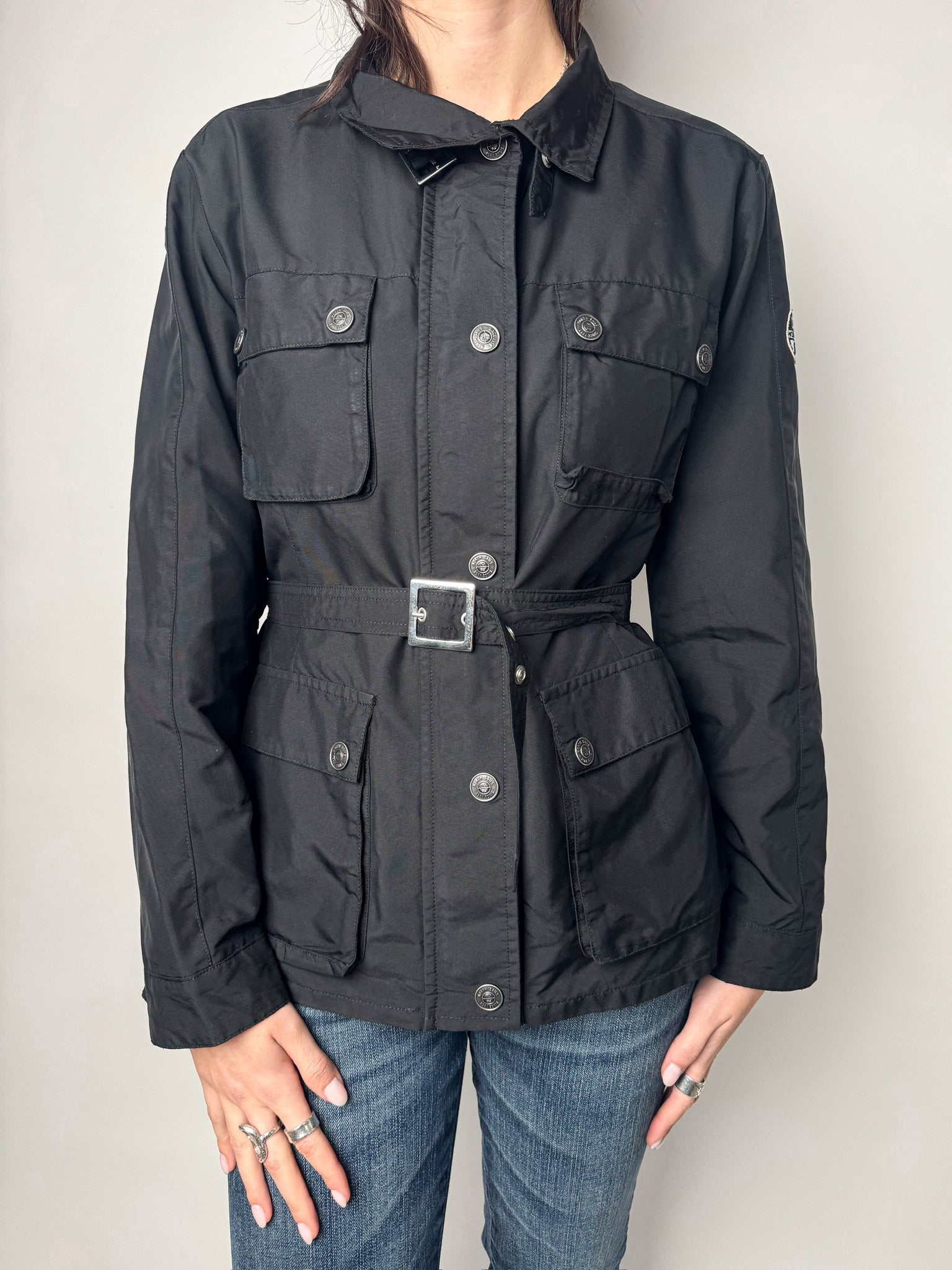 מעיל שחור עם חגורה North Sails (XS)