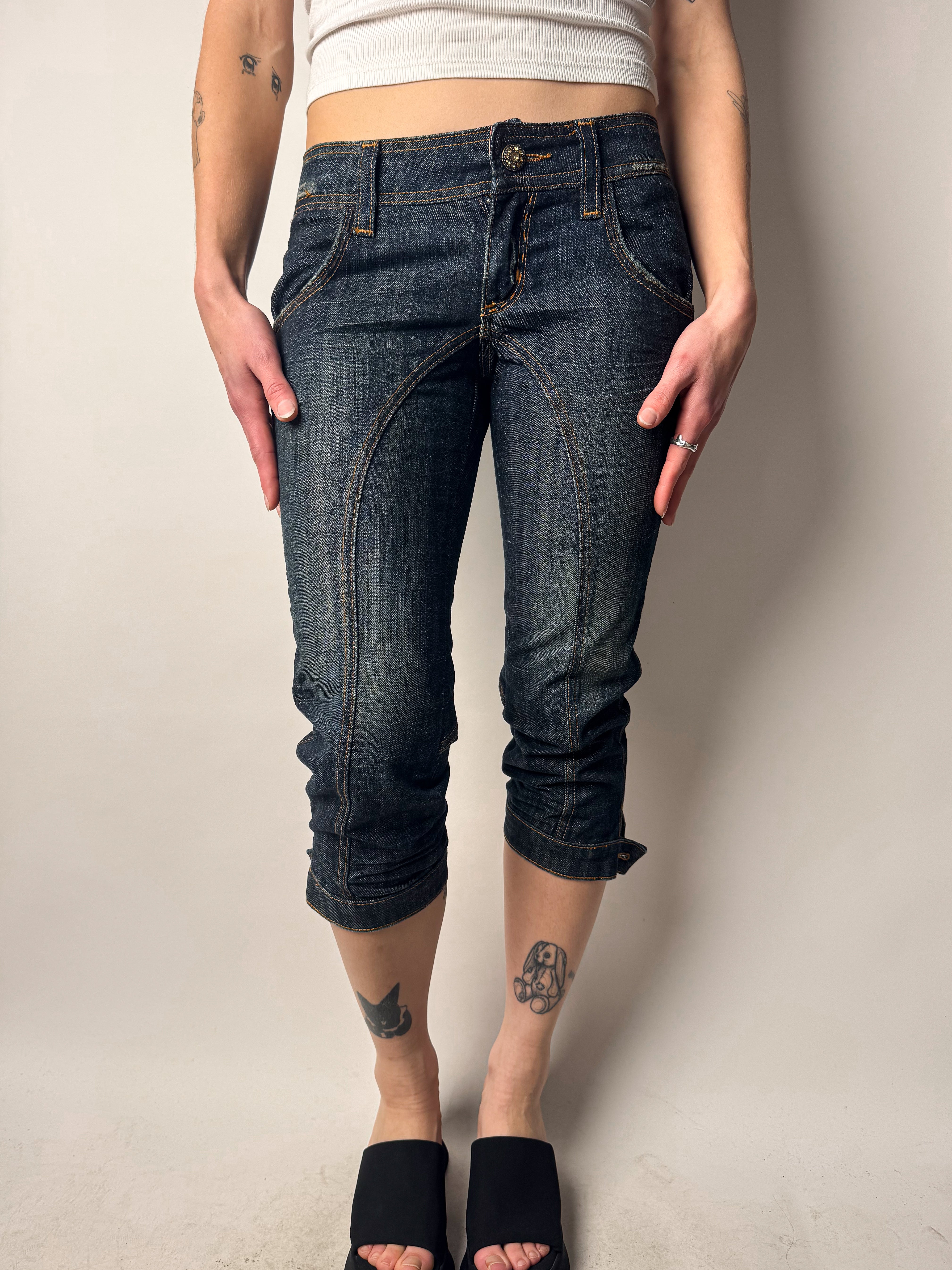 ג׳ינס 3/4 בגזרה נמוכה (36)